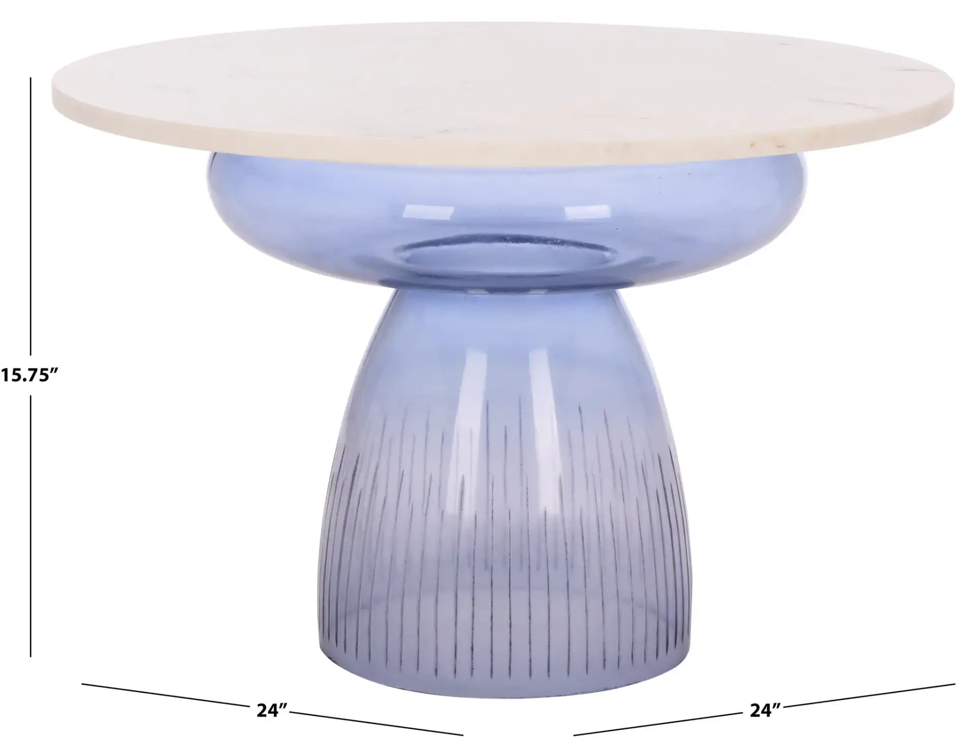 Avony Side Table in Blue / White, detail view
