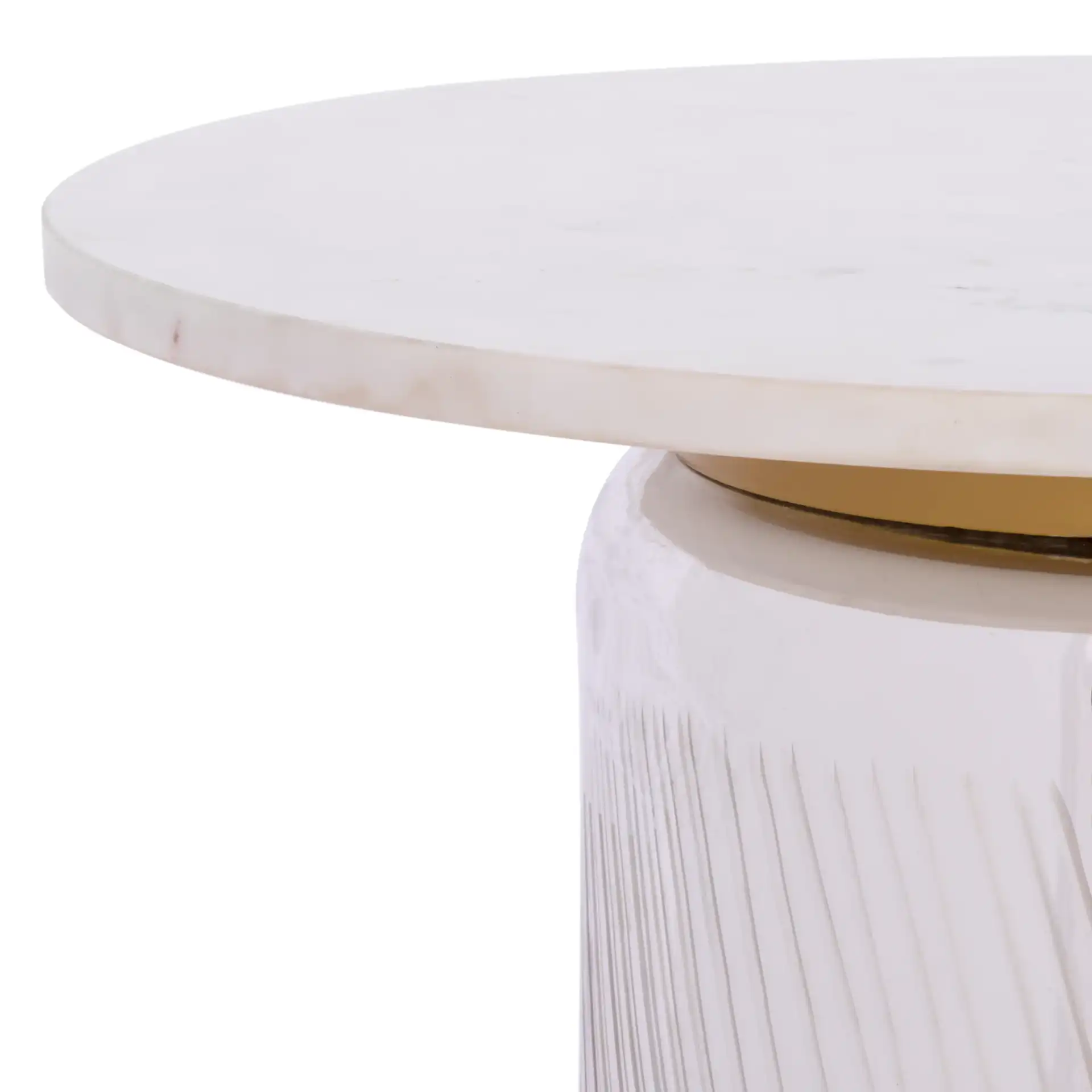 Kathony Side Table in Cream / White in a styled room
