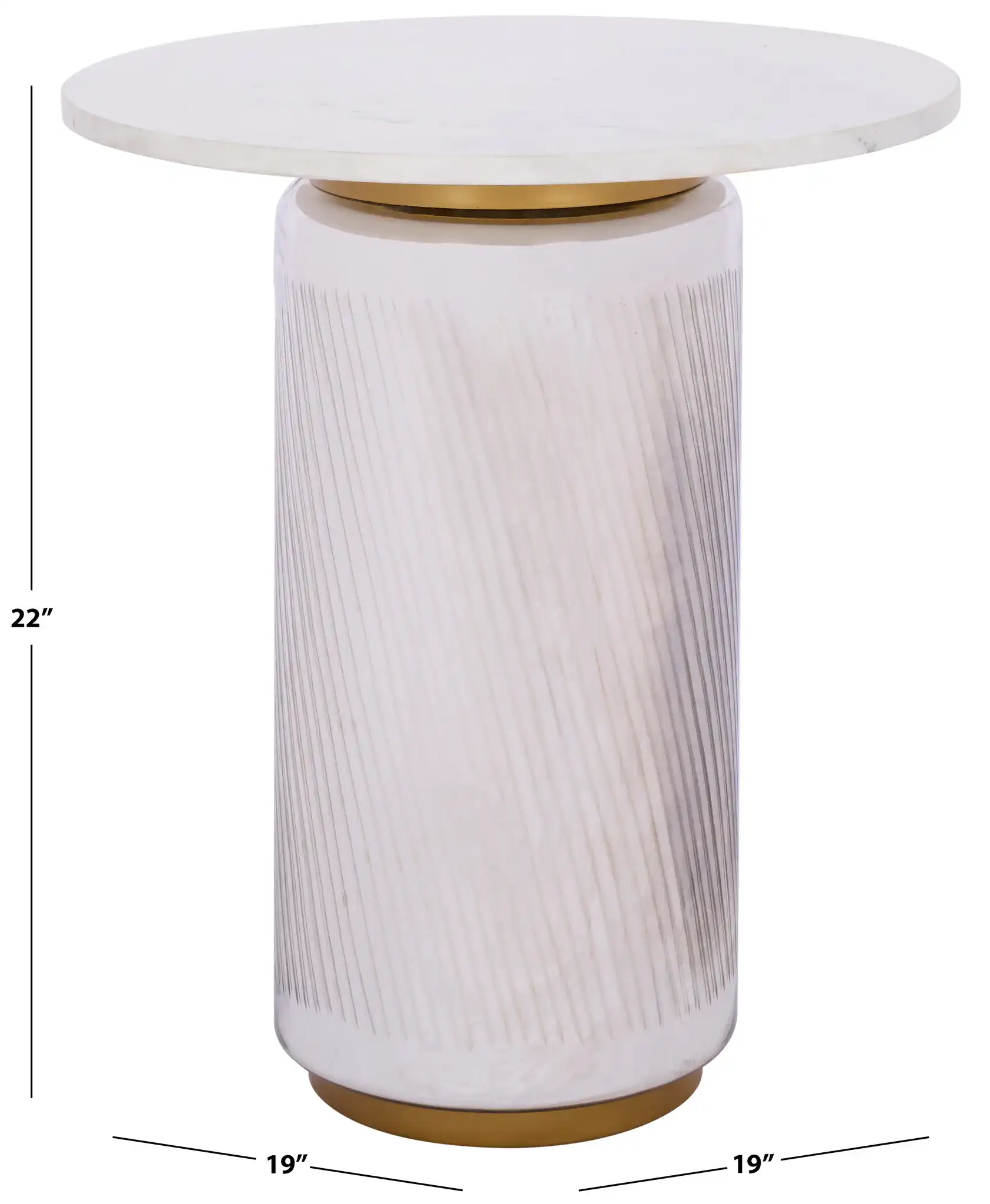 Kathony Side Table in Cream / White, detail view