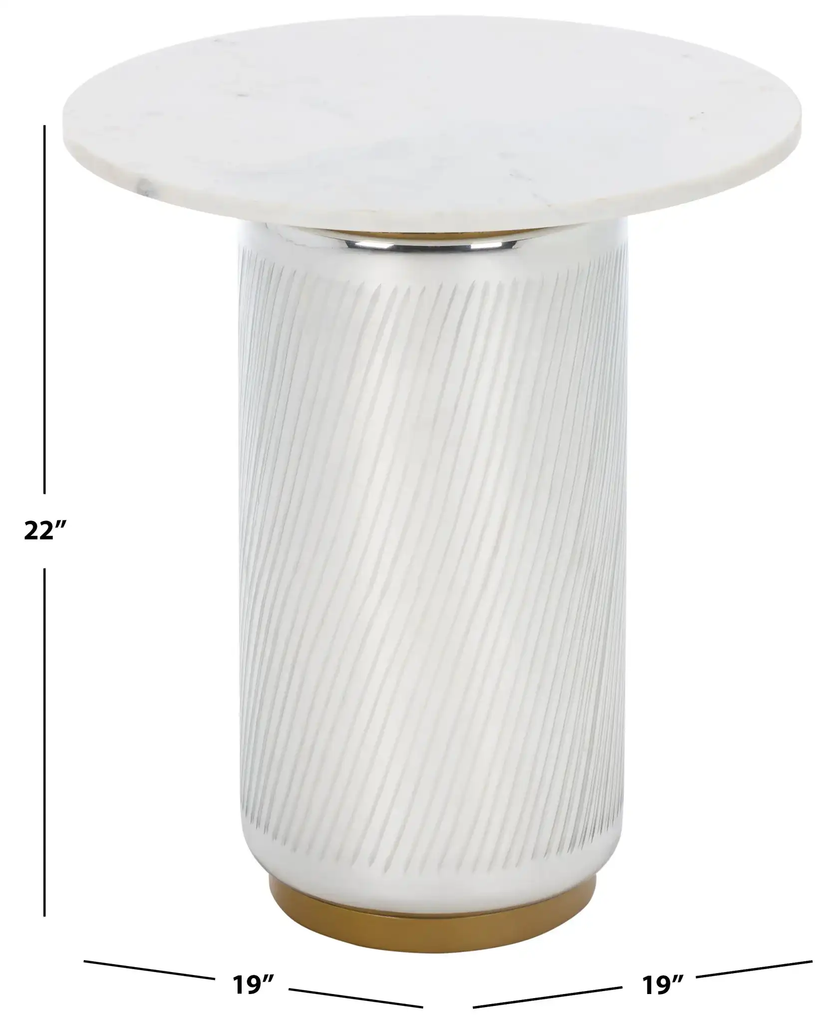 Kathony Side Table in Cream / White, detail view
