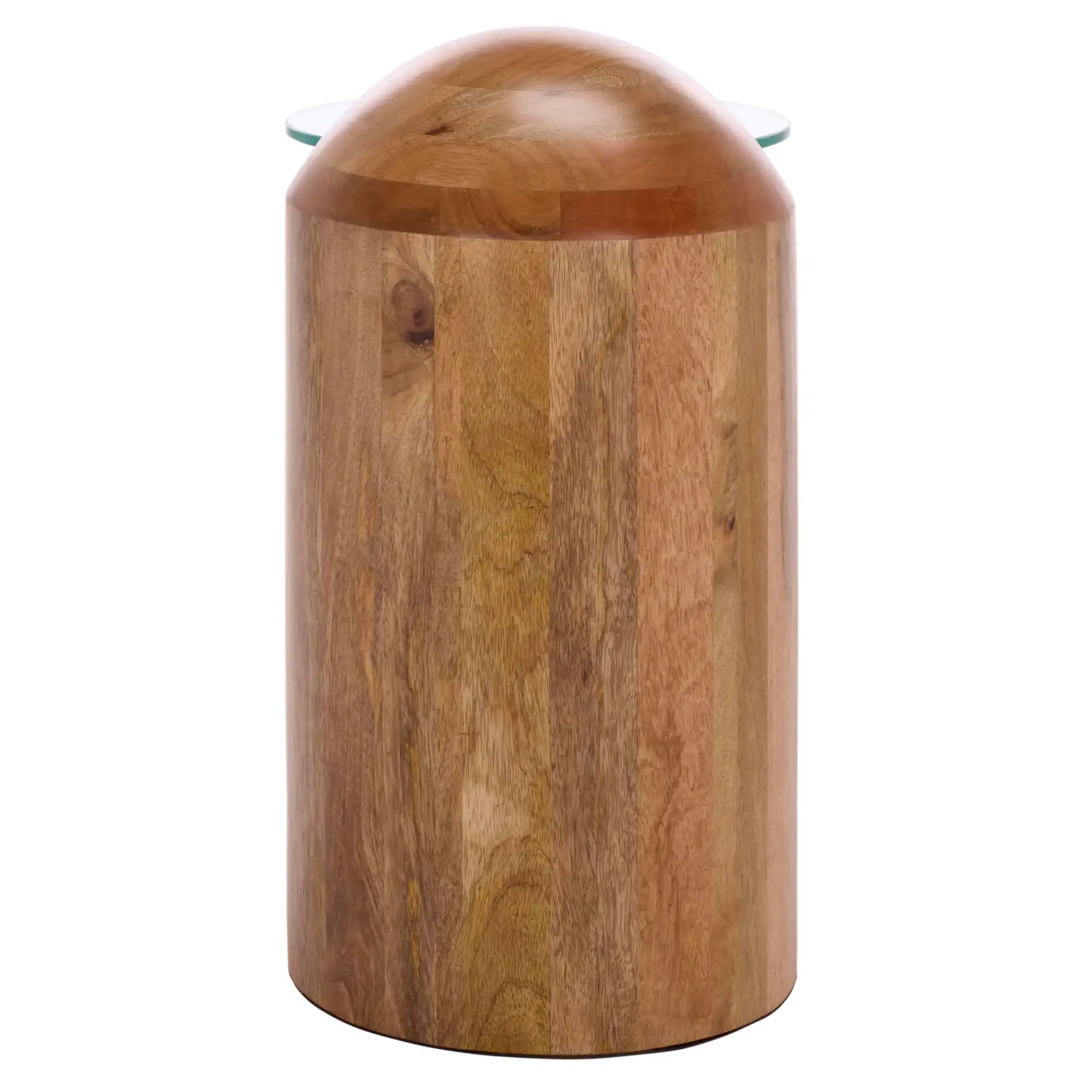 Cuban Accent Table in Glass / Walnut, detail view