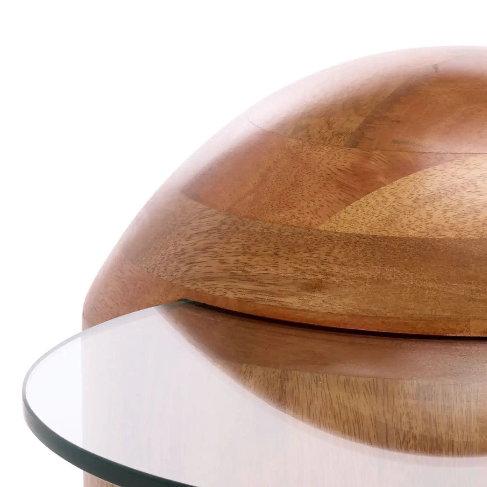 Cuban Accent Table in Glass / Walnut in a styled room