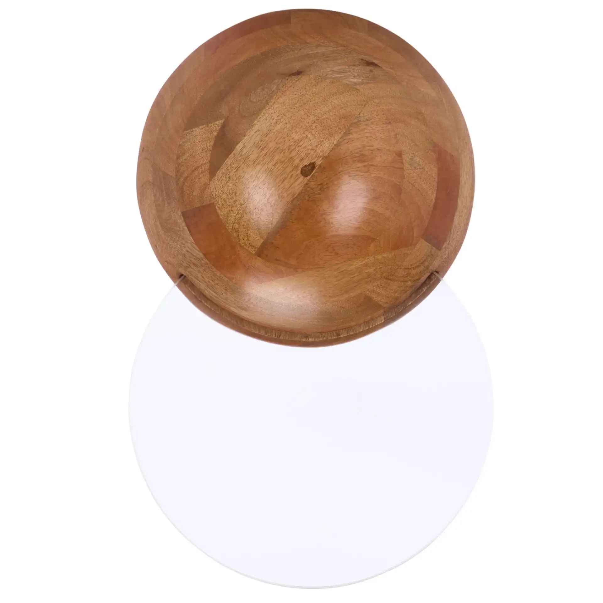 Cuban Accent Table in Glass / Walnut, detail view
