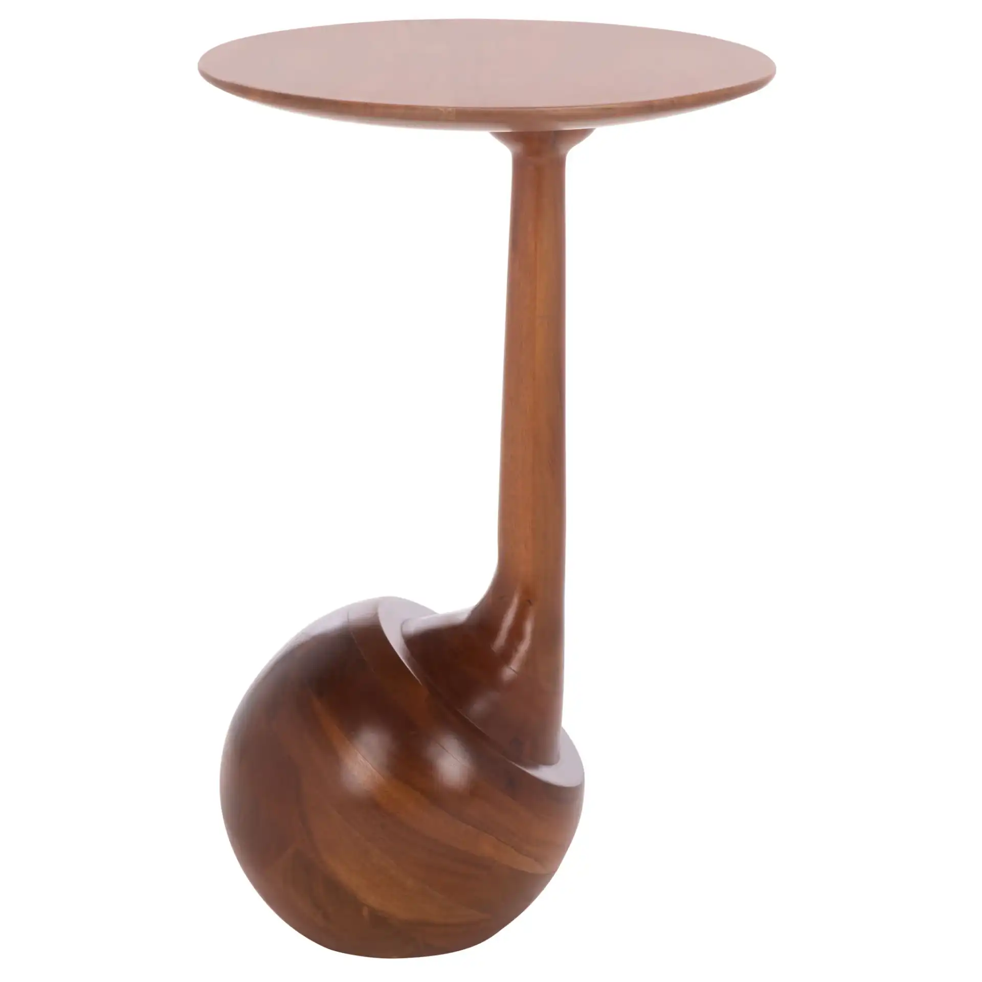 Irachi Accent Table in Walnut, detail view