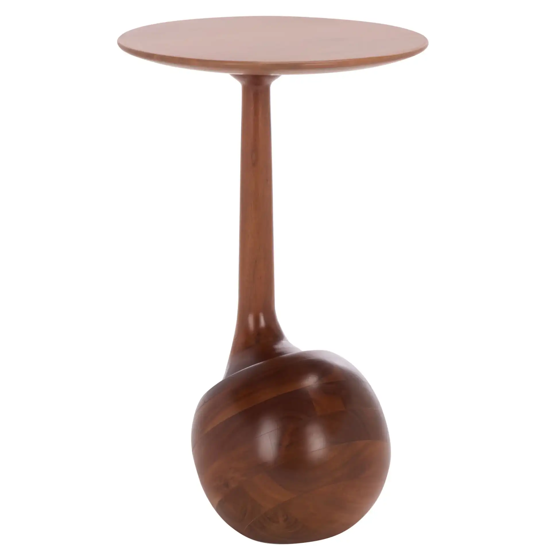 Irachi Accent Table in Walnut, detail view