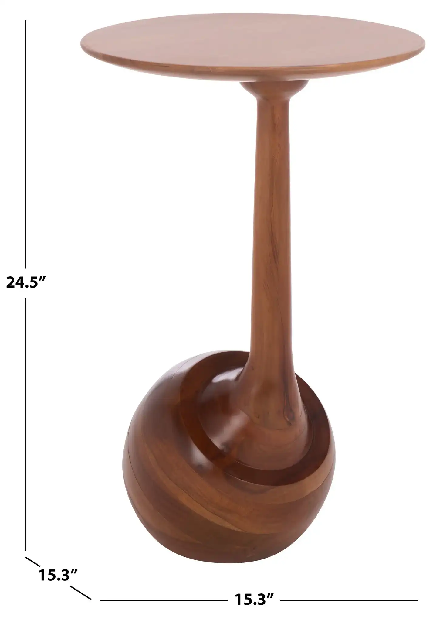 Irachi Accent Table in Walnut, detail view