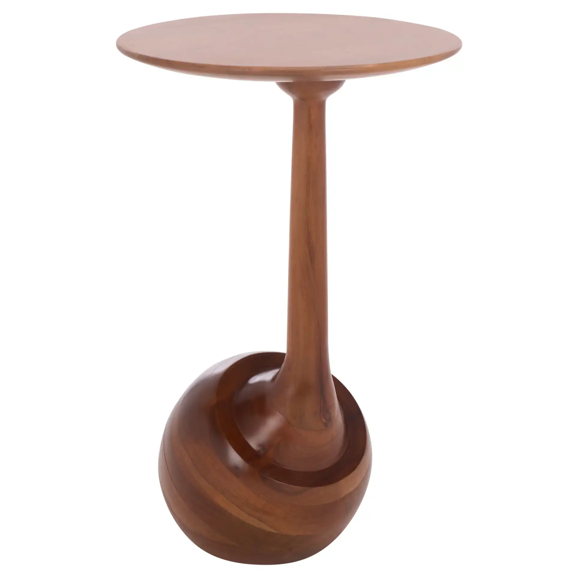 Irachi Accent Table in Walnut, detail view