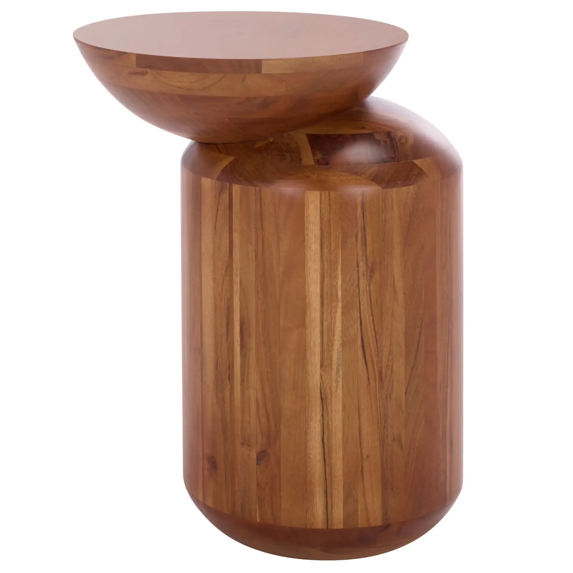 Masew Accent Table in Walnut, detail view