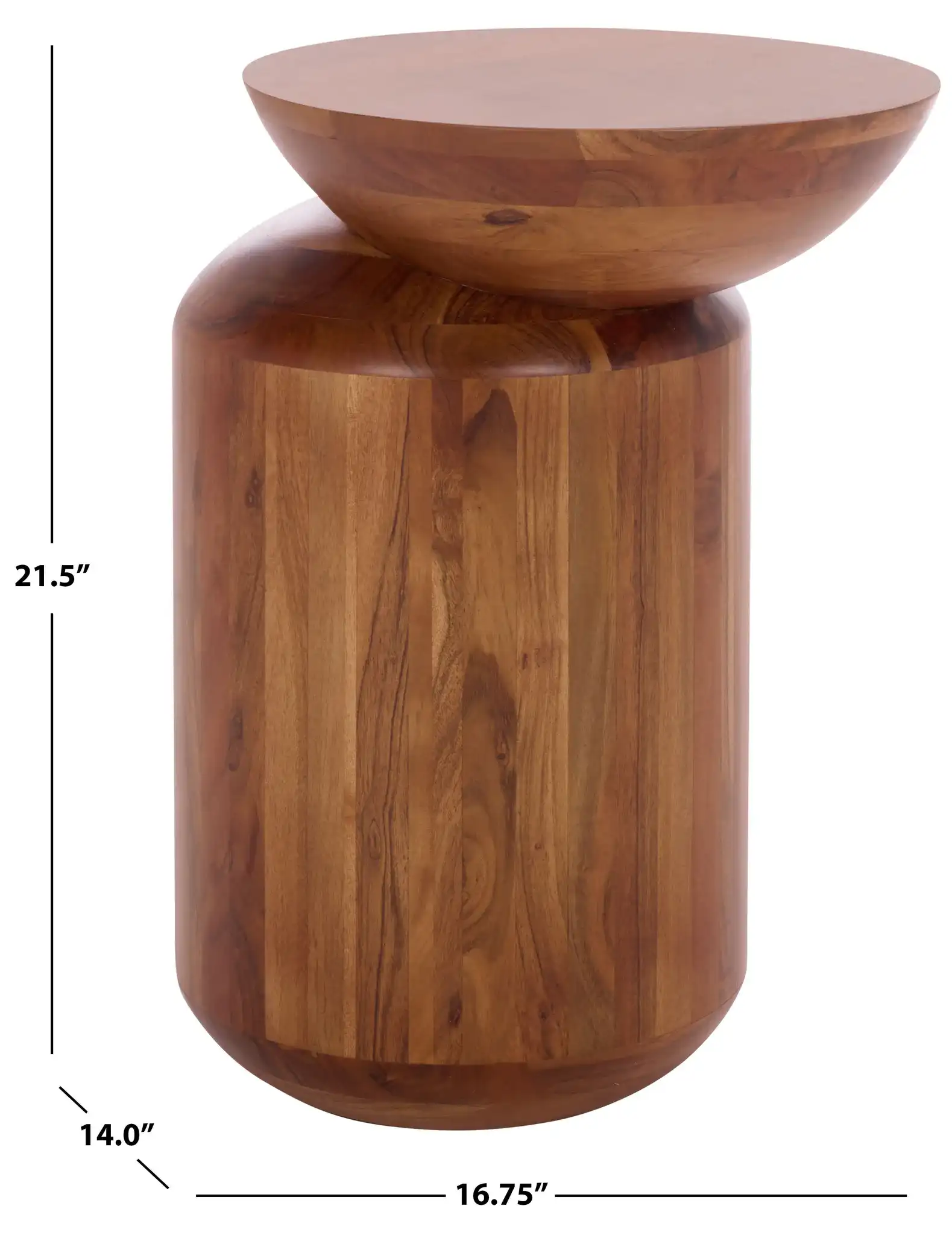 Masew Accent Table in Walnut, detail view