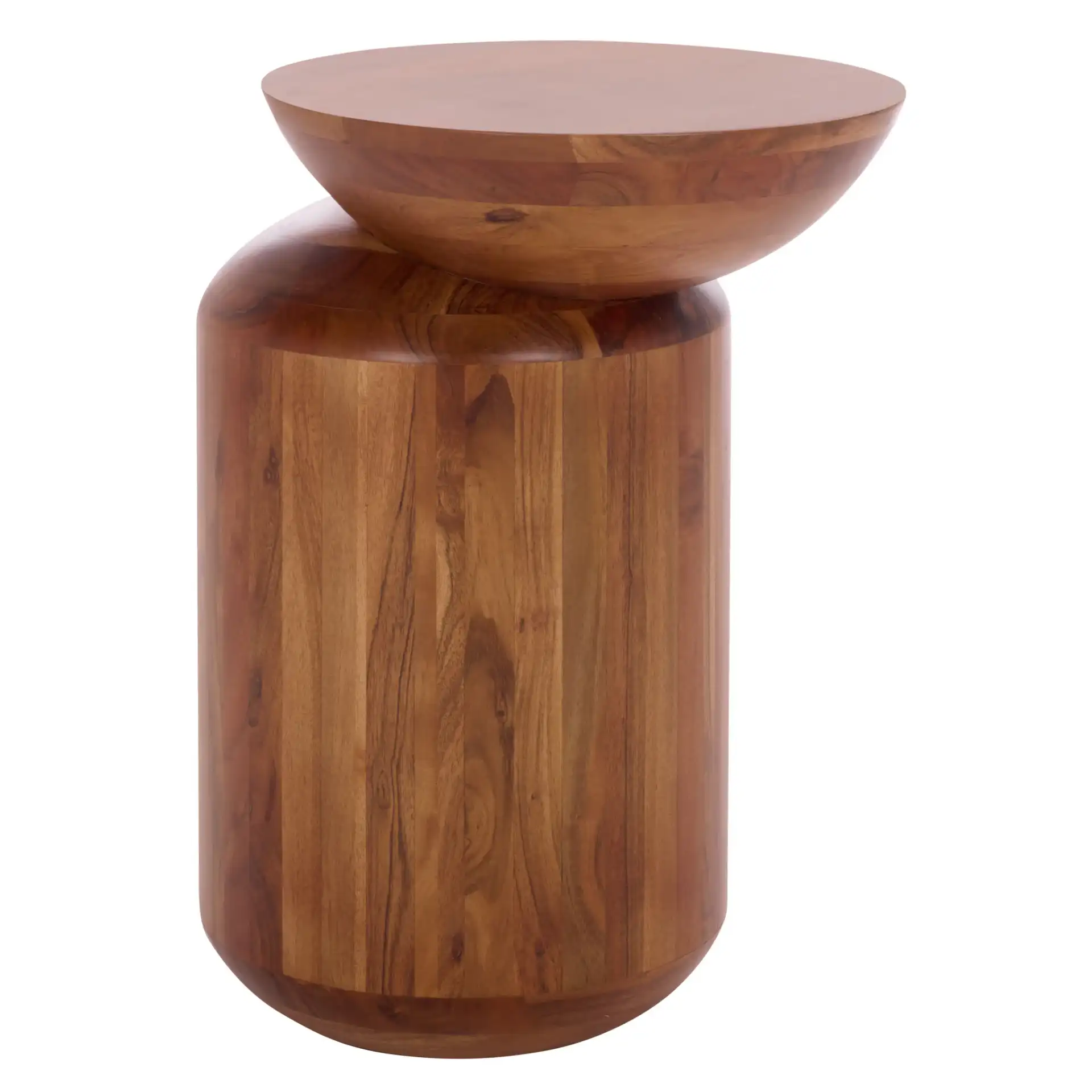 Masew Accent Table in Walnut, detail view