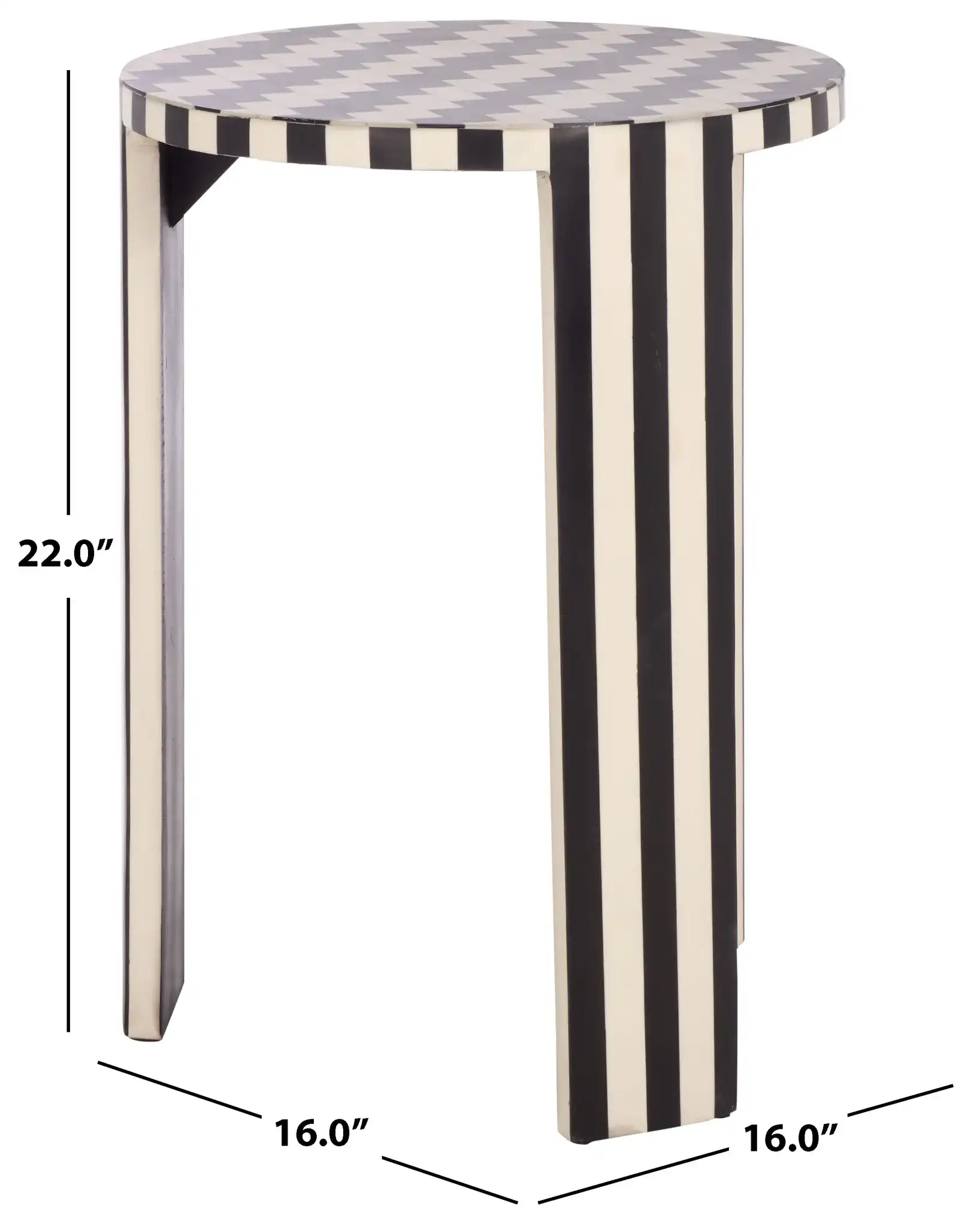Rinna Accent Table in Black / White, detail view
