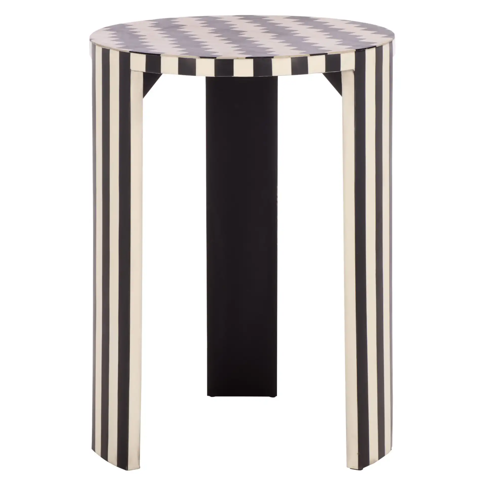 Rinna Accent Table in Black / White, detail view