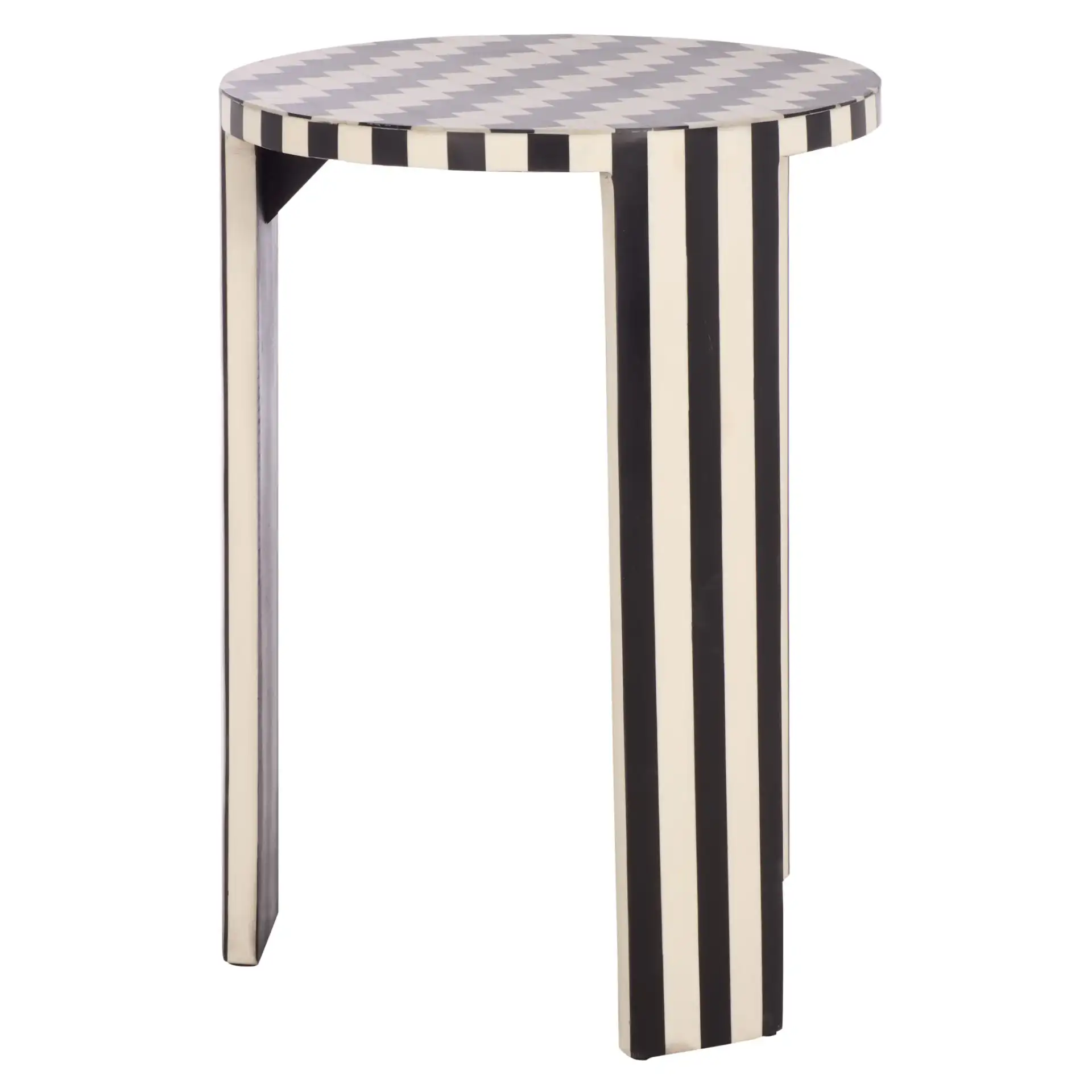 Rinna Accent Table in Black / White, detail view