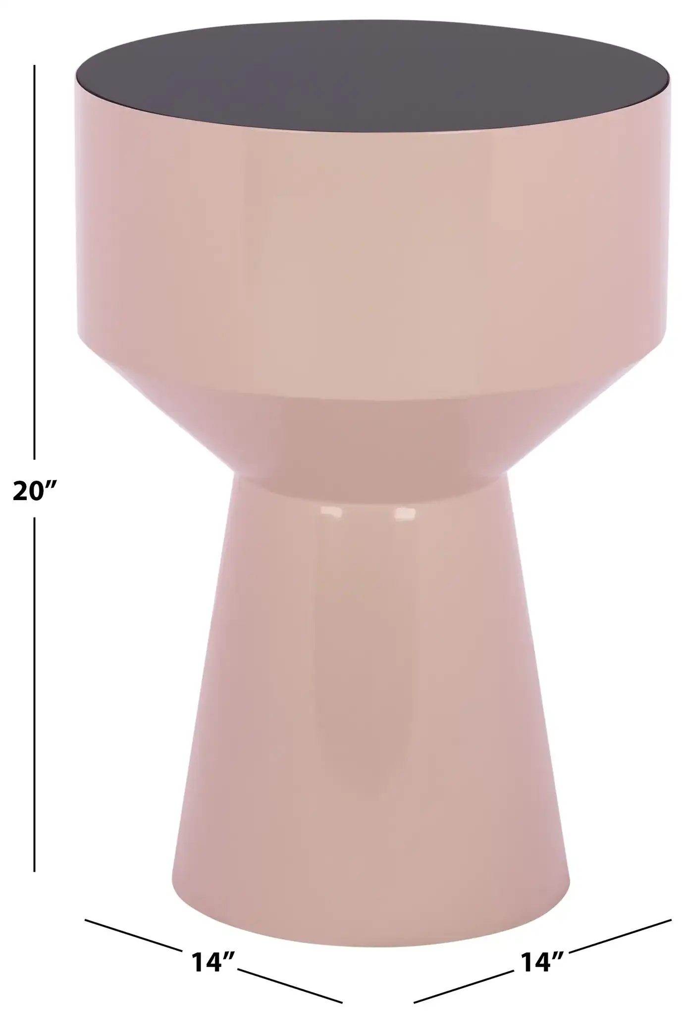 Sumiko Accent Table in Black / Taupe, detail view
