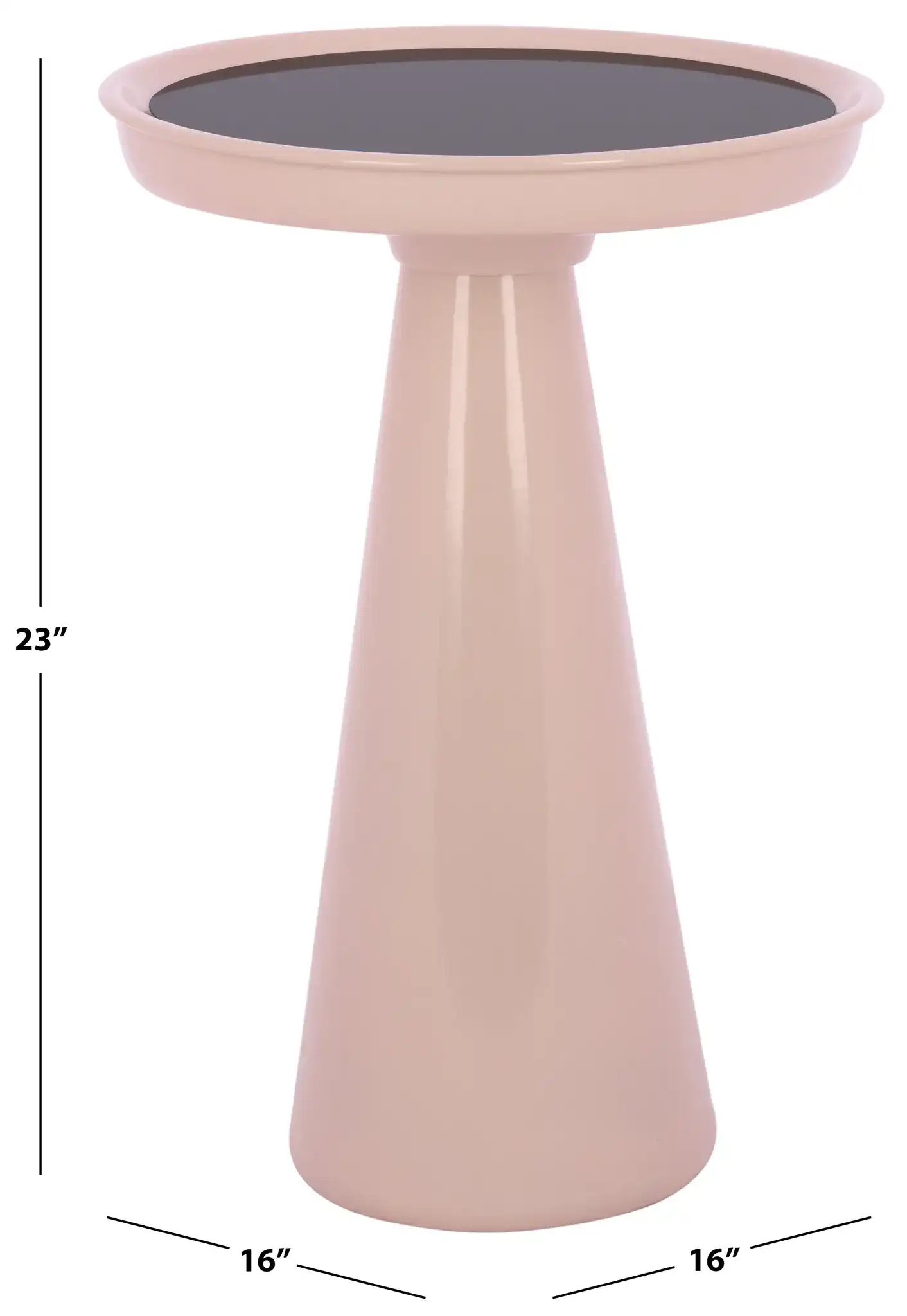 Hikuma Accent Table in Black / Taupe, detail view