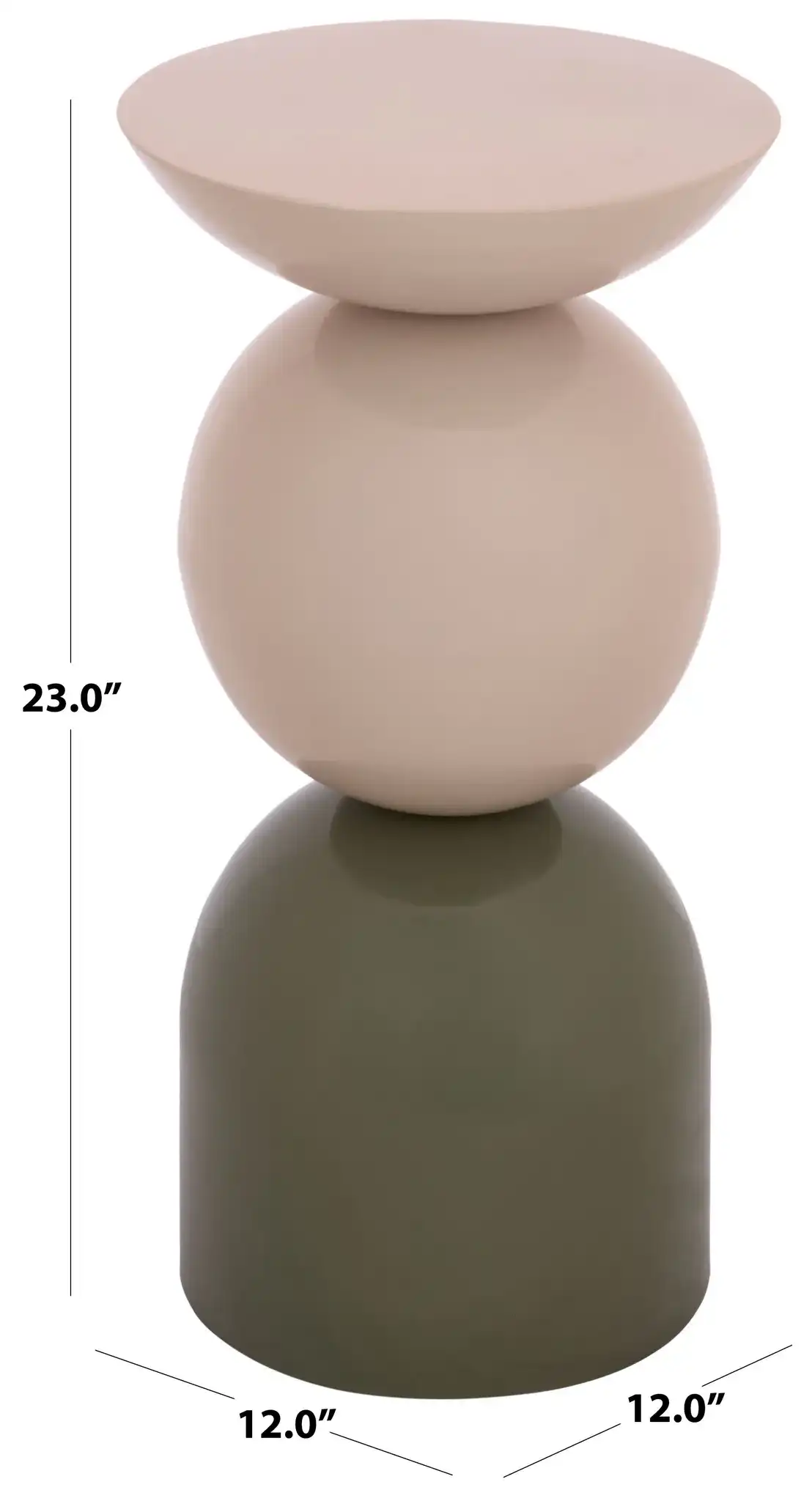 Nobuma Accent Table in Beige / Green, detail view