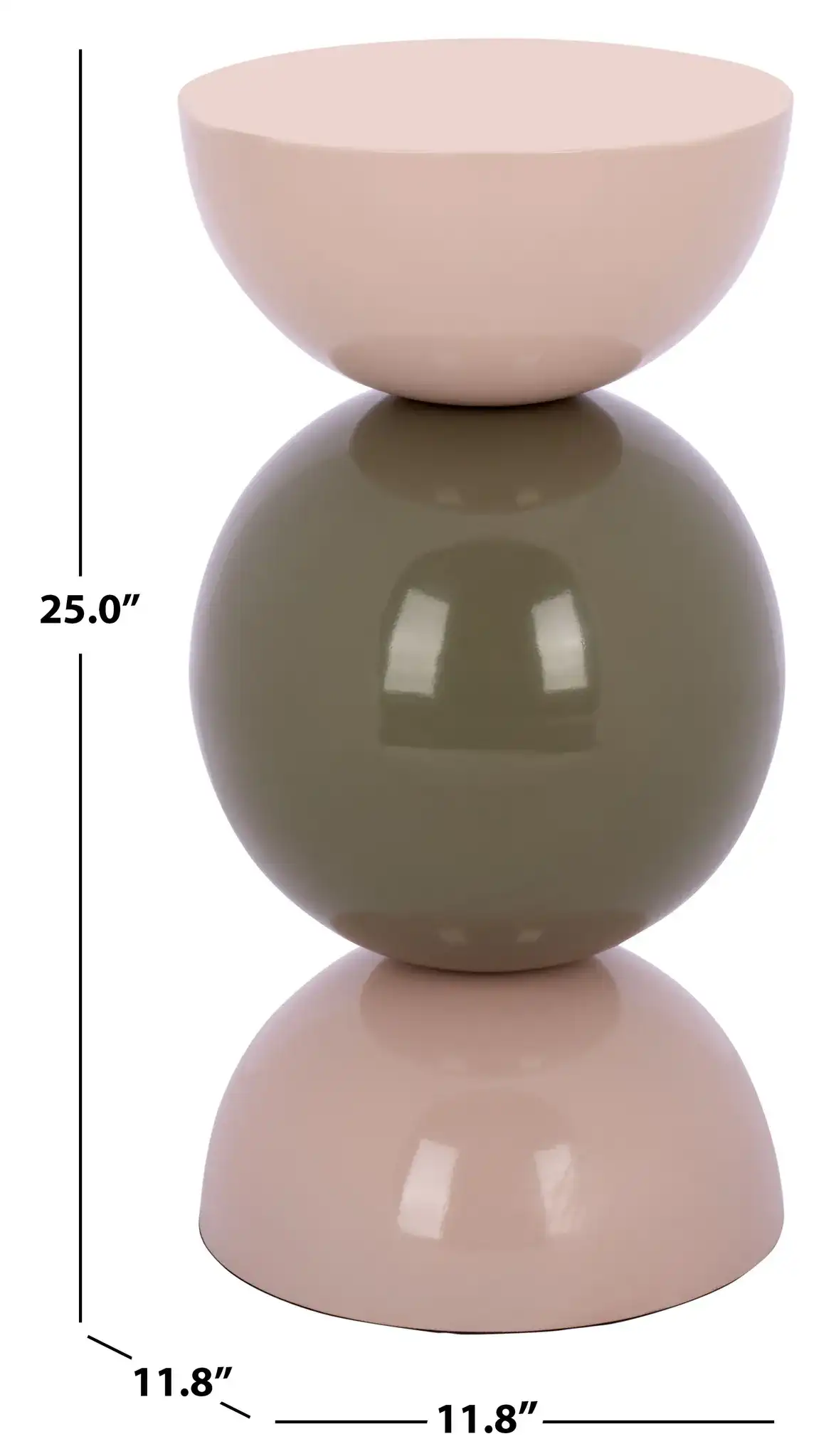 Michio Accent Table in Beige / Green, detail view