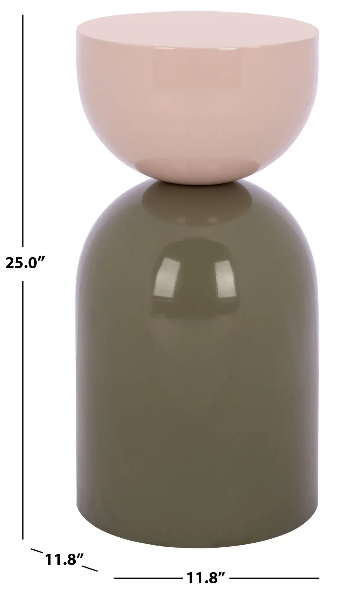 Rafu Accent Table in Beige / Green, detail view