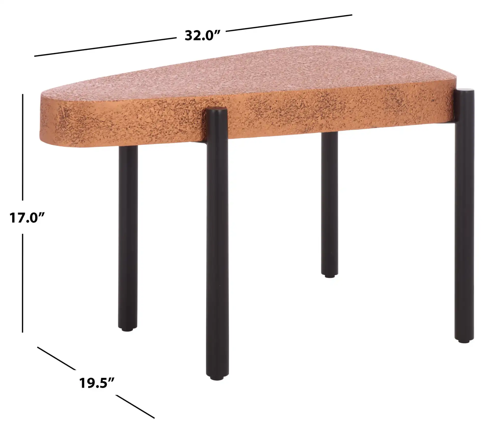 Sado Accent Table in Brown / Black, detail view