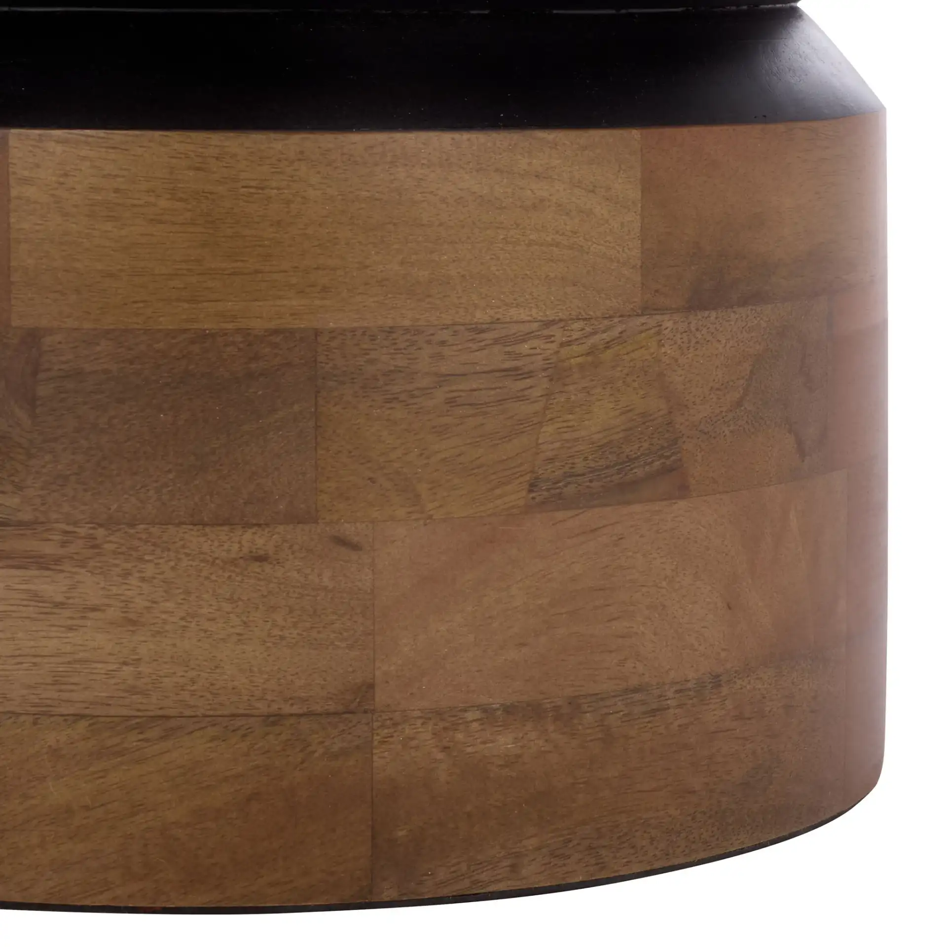 Zorro Round Accent Table in Walnut, detail view