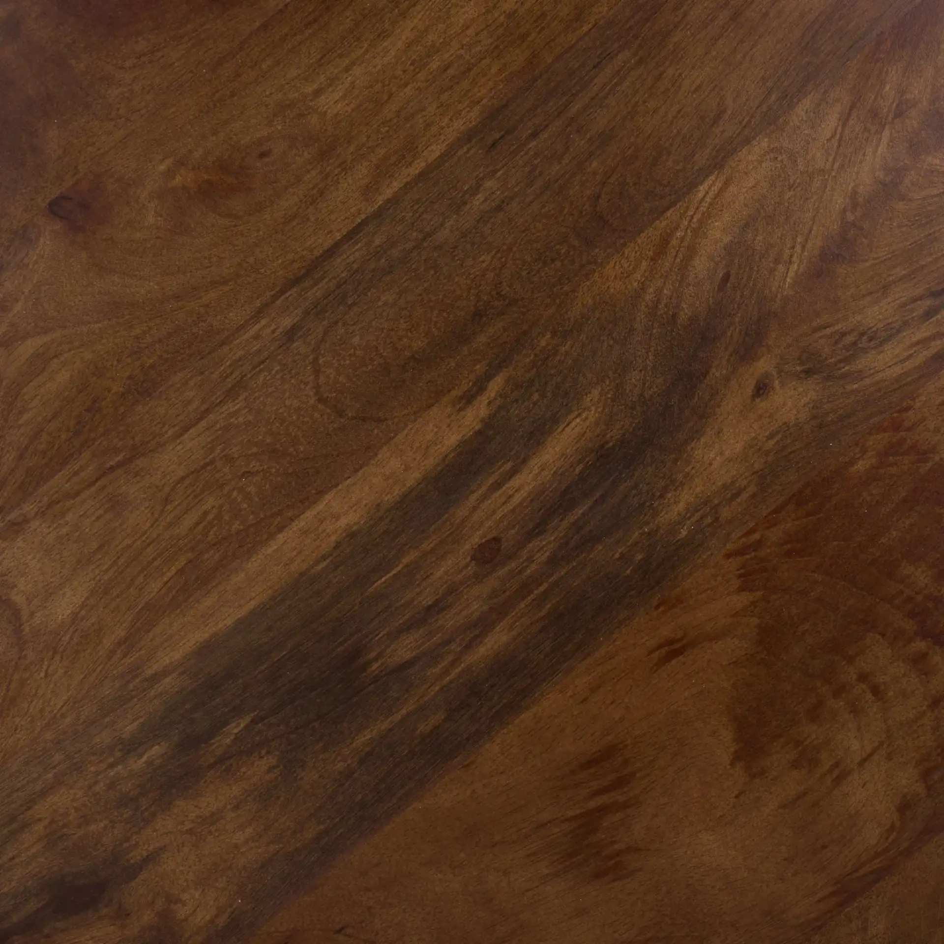 Zorro Round Accent Table in Walnut, detail view