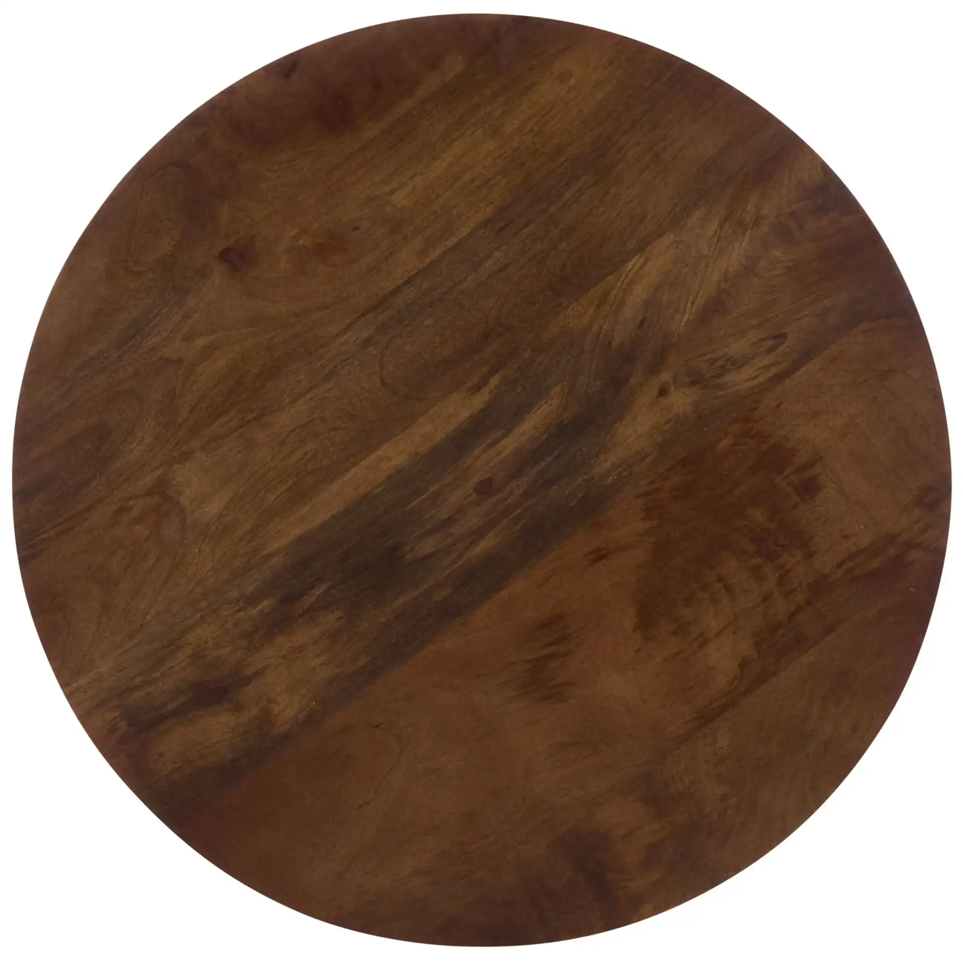 Zorro Round Accent Table in Walnut, detail view