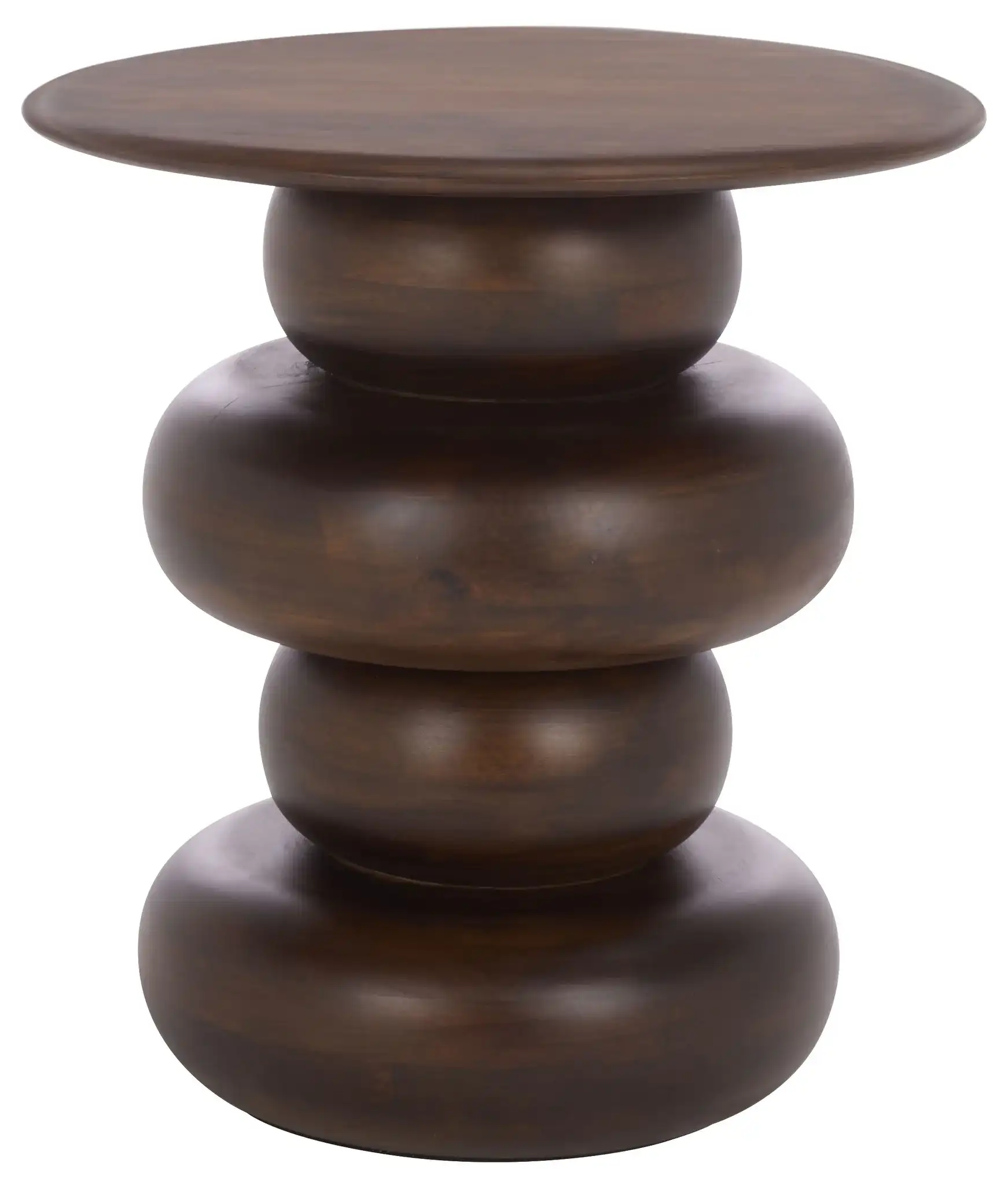 Nube Round Accent Table in Dark Brown