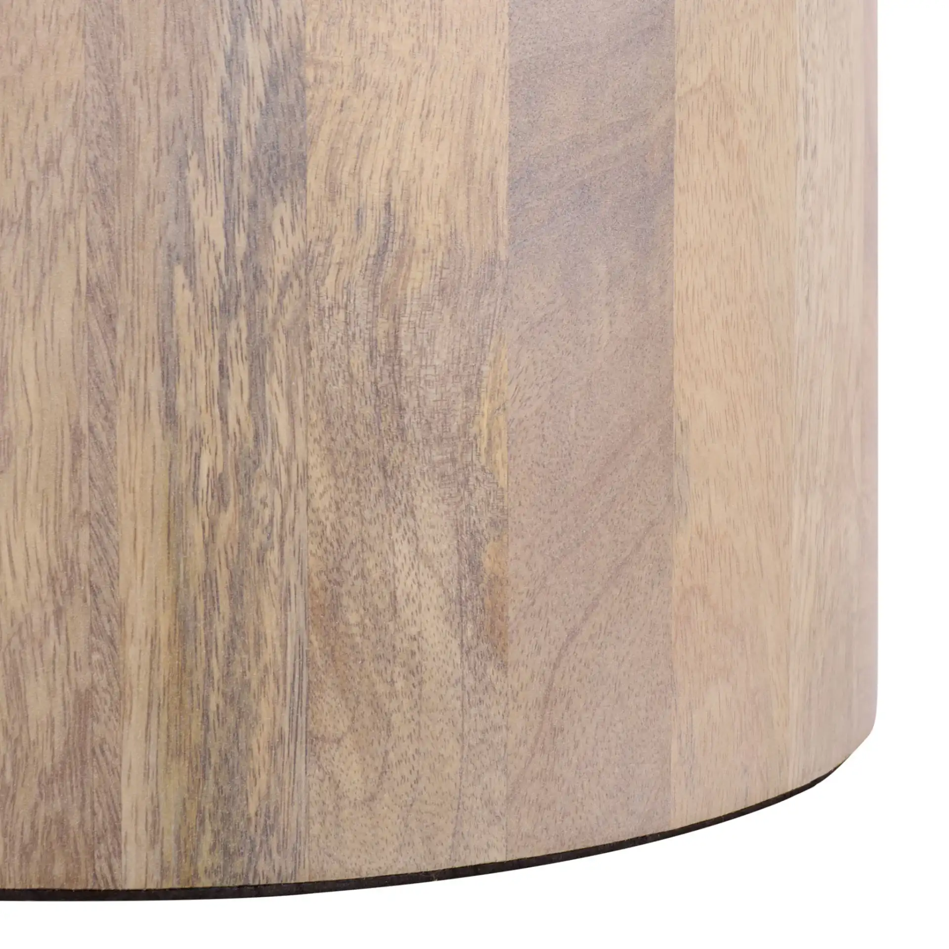 Nestor Round Accent Table in White Washed, detail view