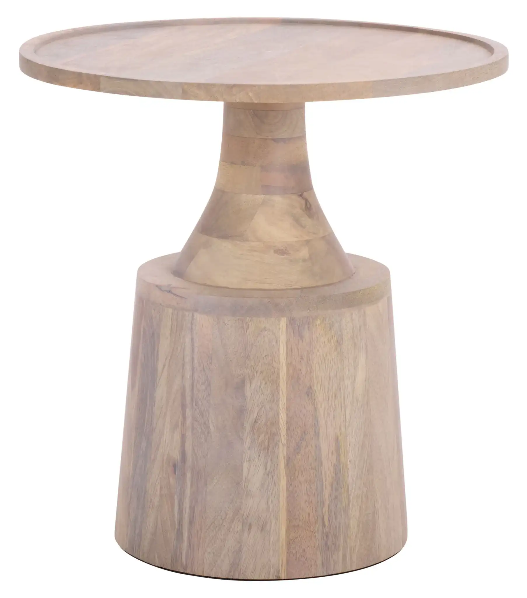 Javier Round Accent Table in White Washed