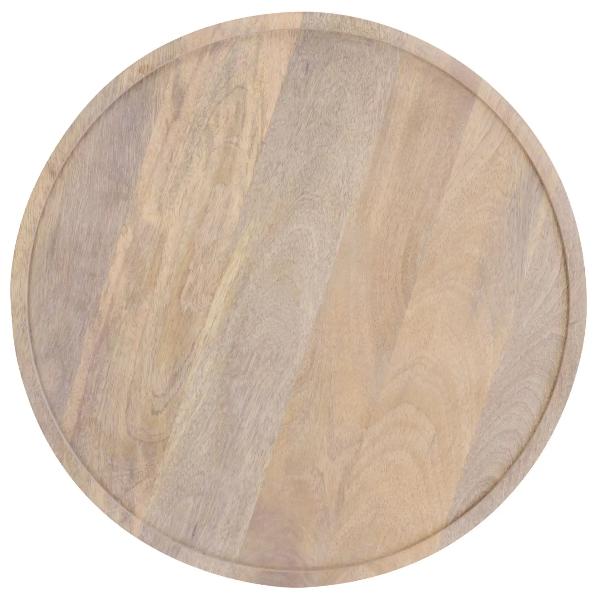 Javier Round Accent Table in White Washed, detail view