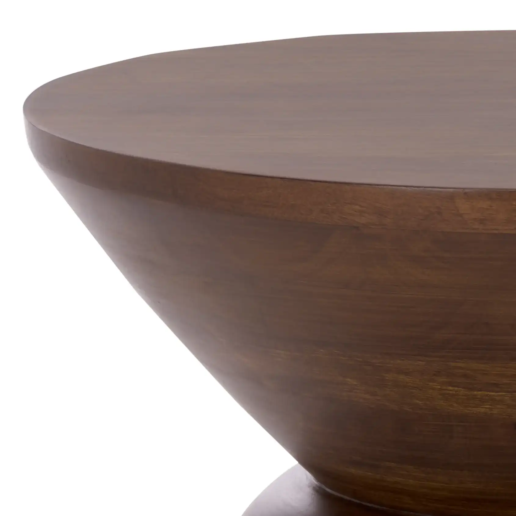 Pascual Round Accent Table in Walnut in a styled room