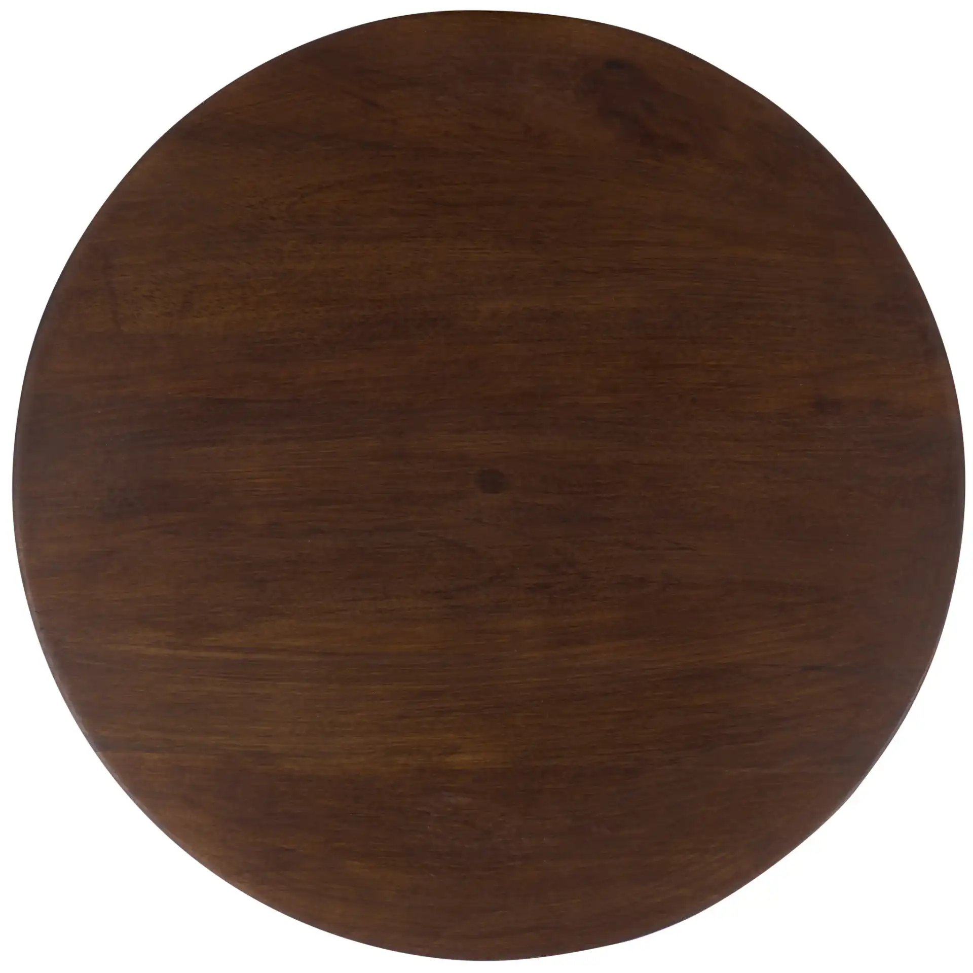 Pascual Round Accent Table in Walnut, detail view