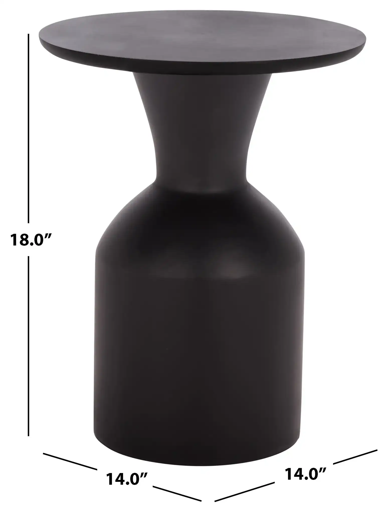 Tazon Round Accent Table in Black, detail view