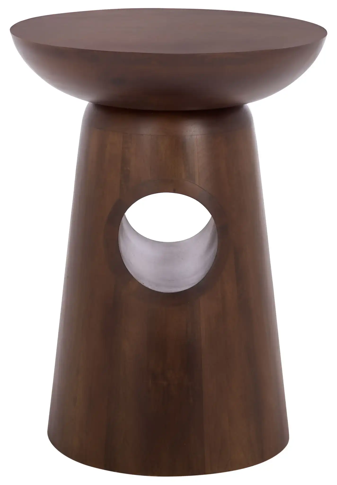 Zenon Round Accent Table in Dark Brown