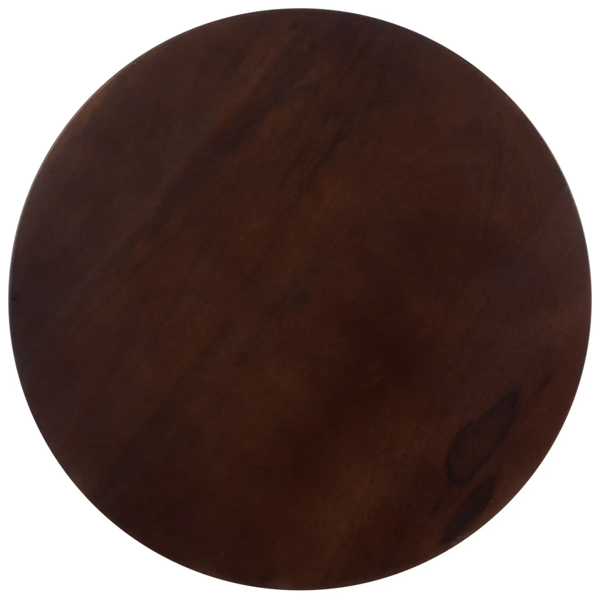 Zenon Round Accent Table in Dark Brown, detail view