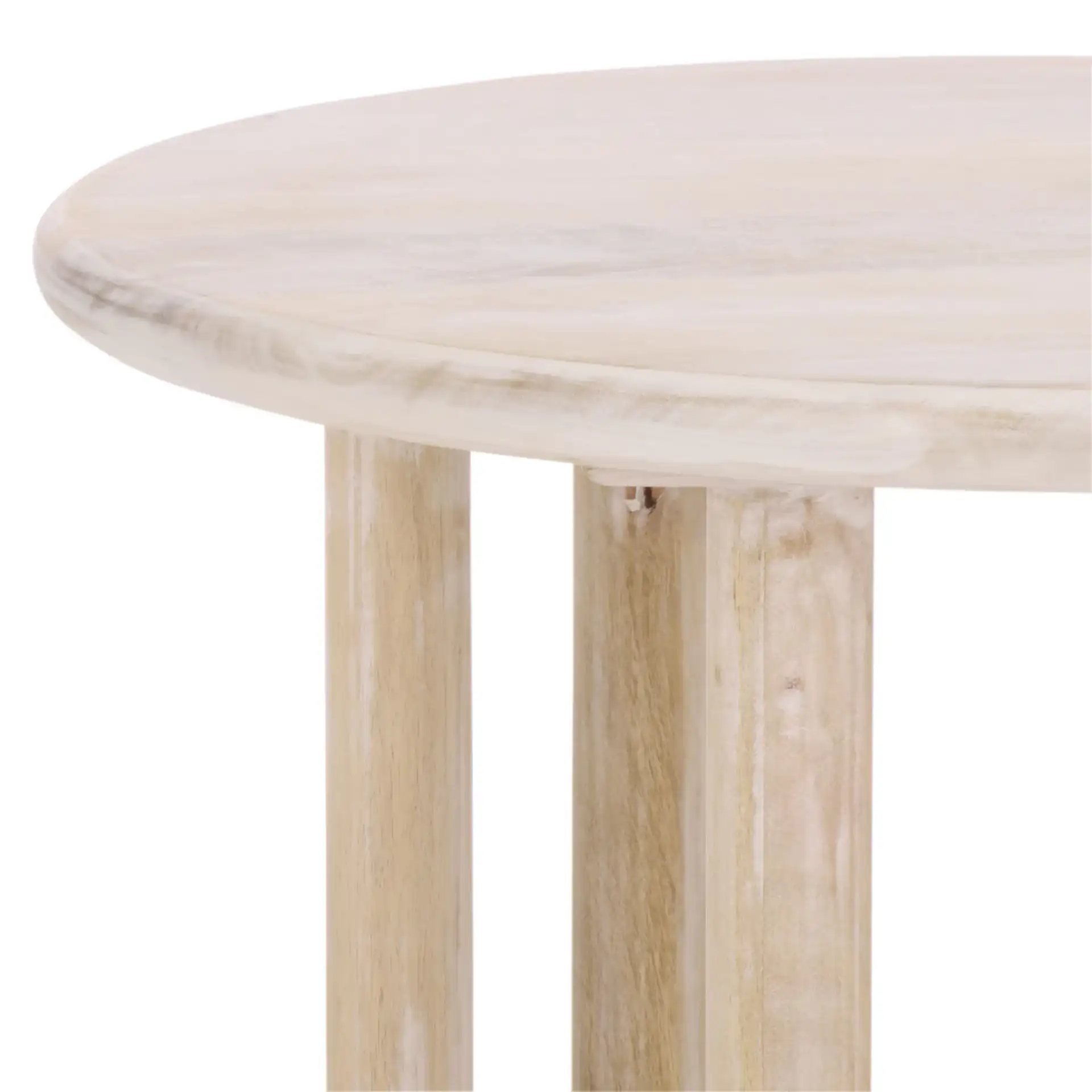 Jazmin Round Accent Table in Natural Wash in a styled room