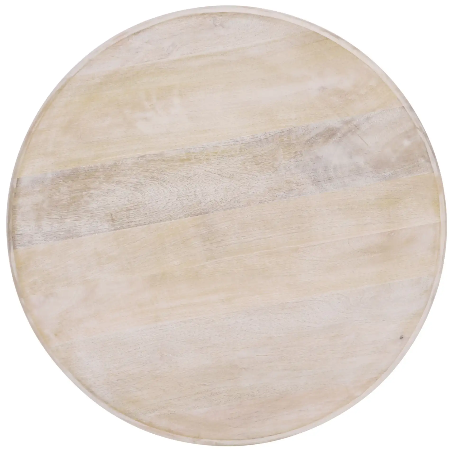 Jazmin Round Accent Table in Natural Wash, detail view