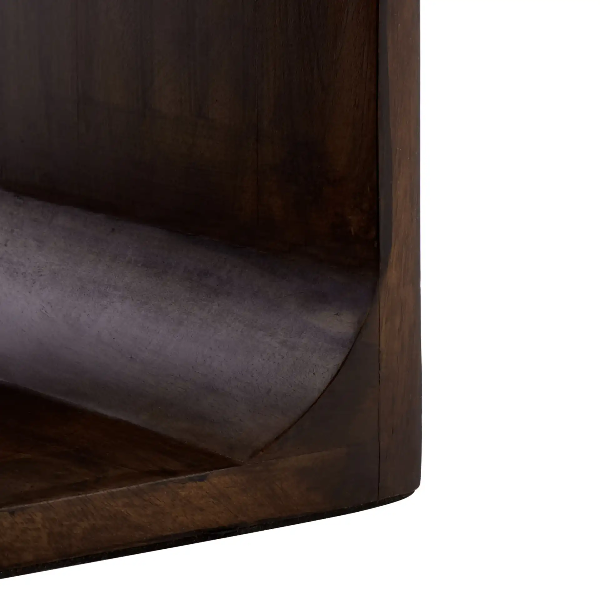Lobone Round Accent Table in Dark Brown, detail view