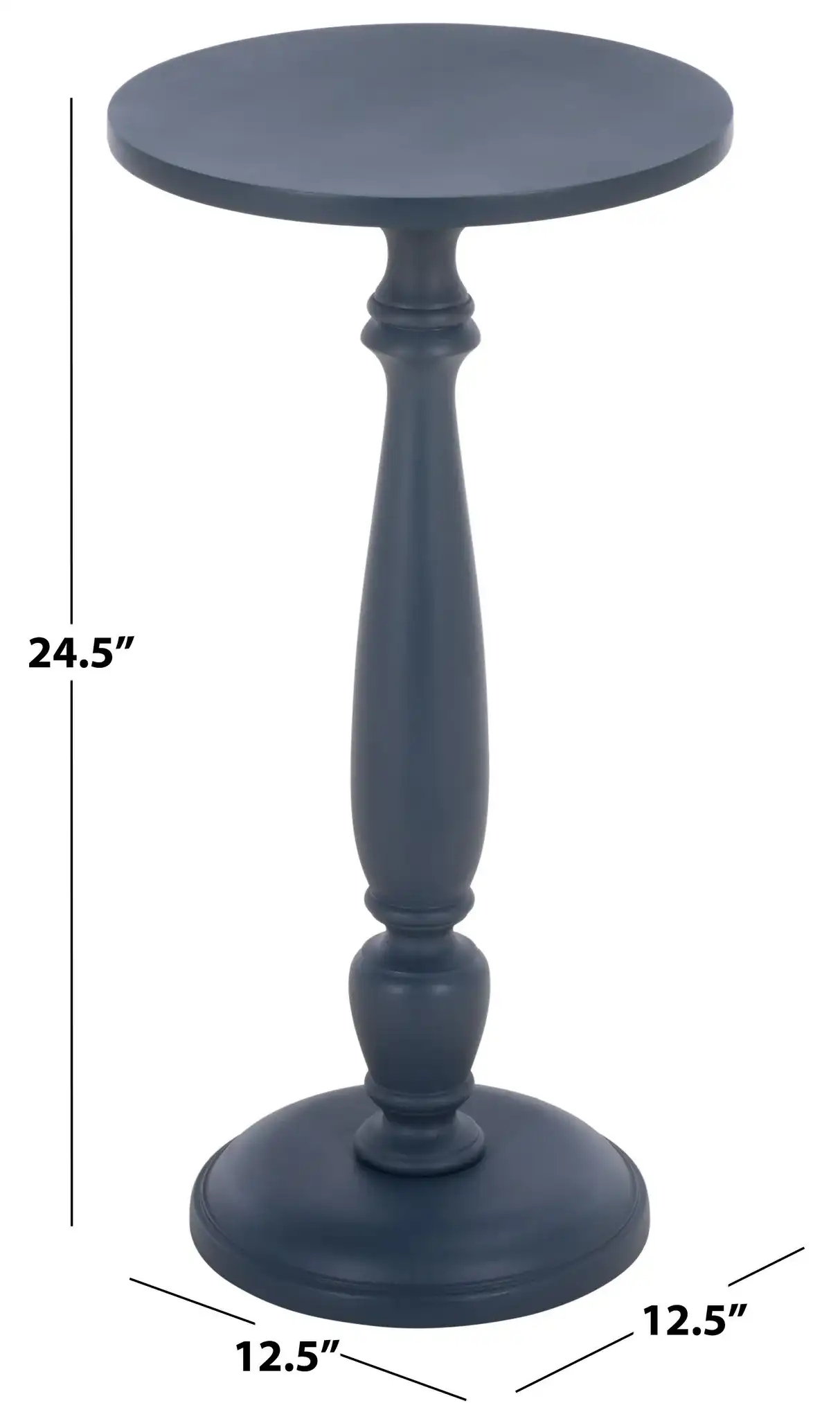 Rhue Accent Table in Navy Blue, detail view