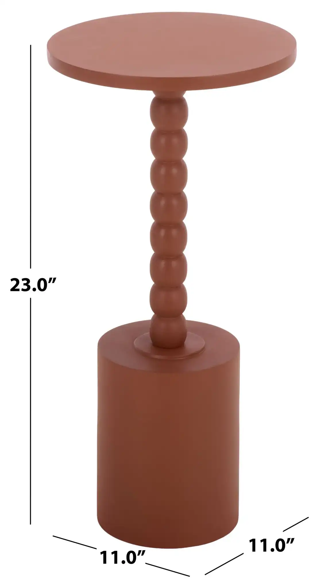 Fern Accent Table in Orange, detail view