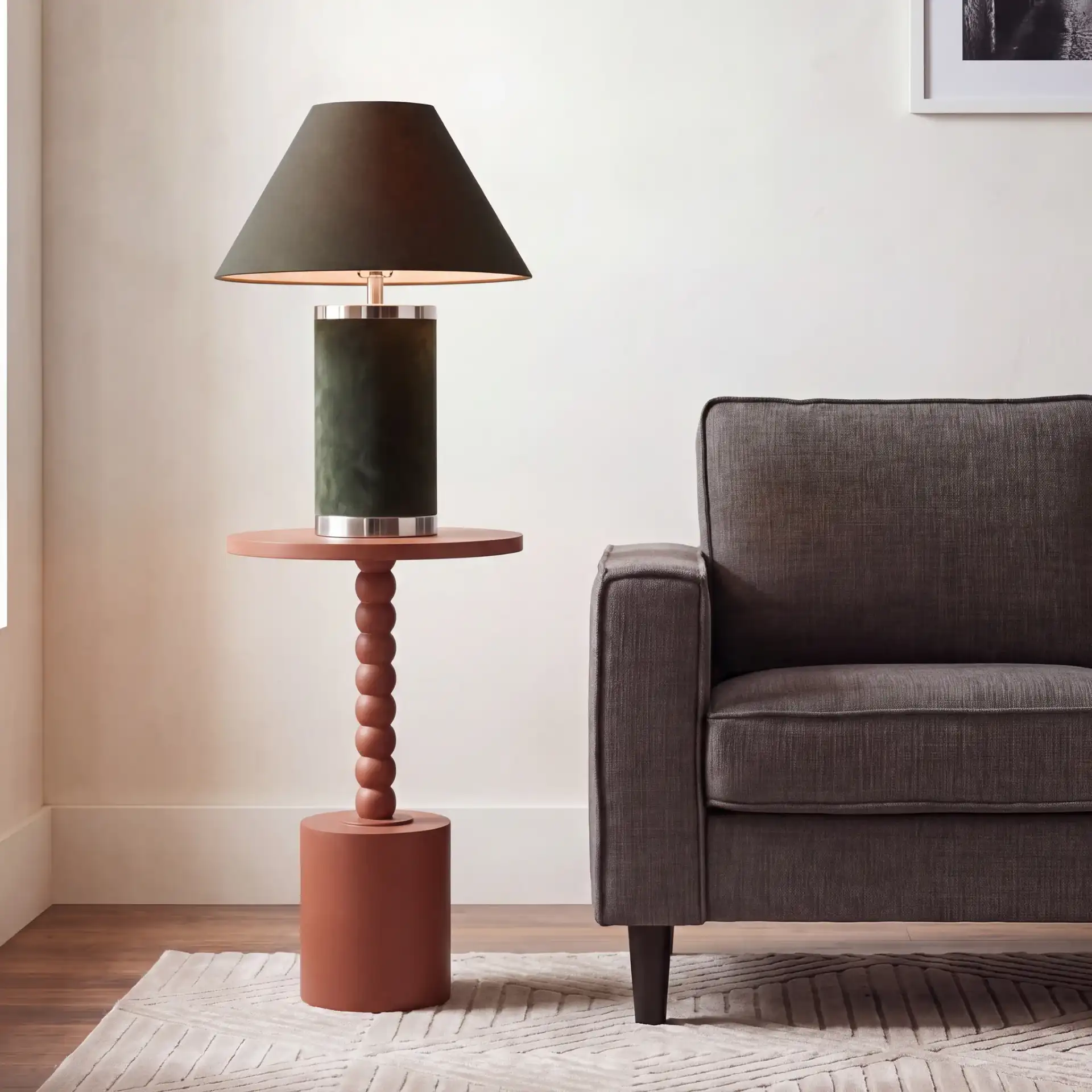 Fern Accent Table in Orange in a styled room