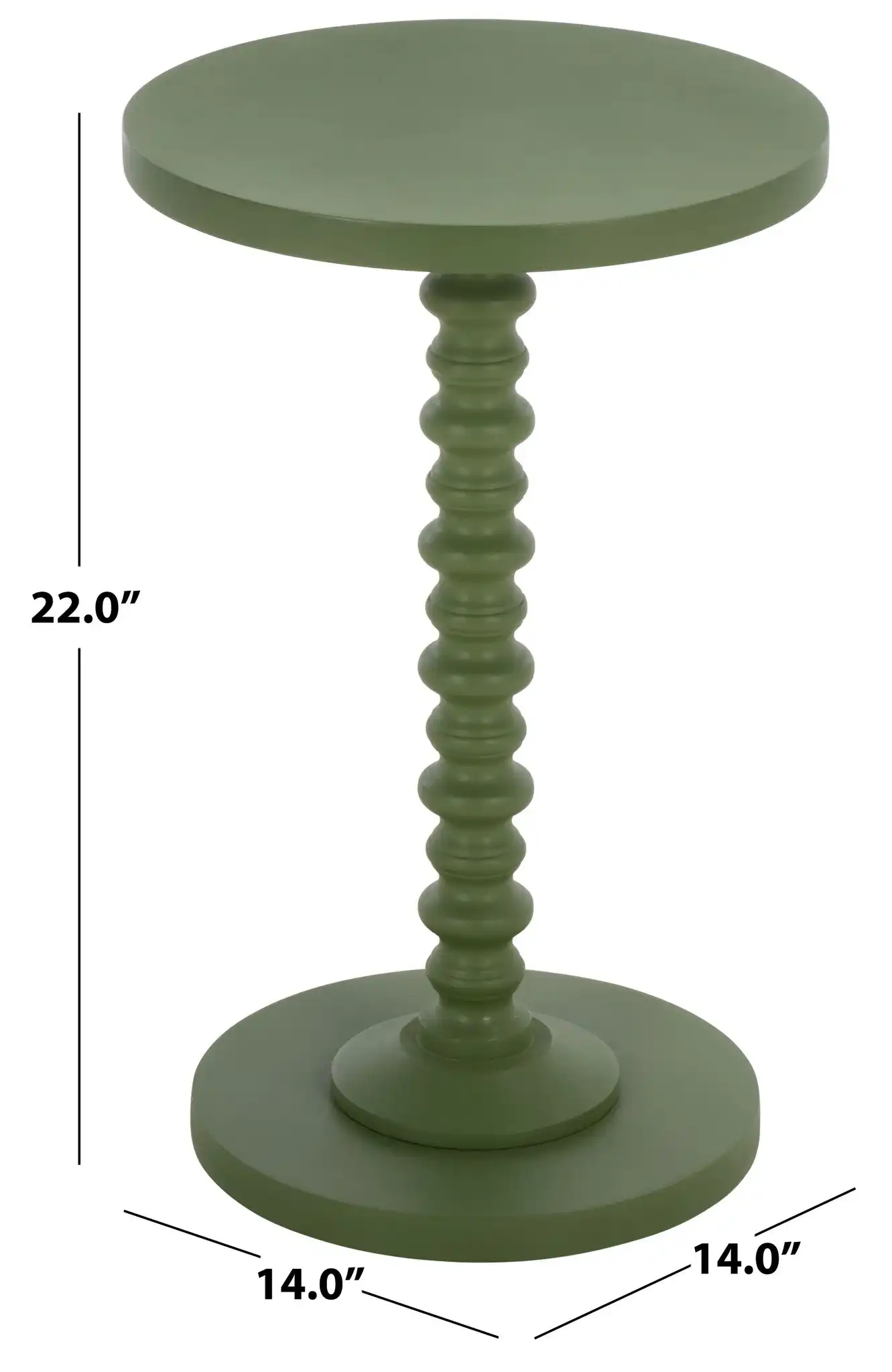 Bonti Accent Table in Green, detail view