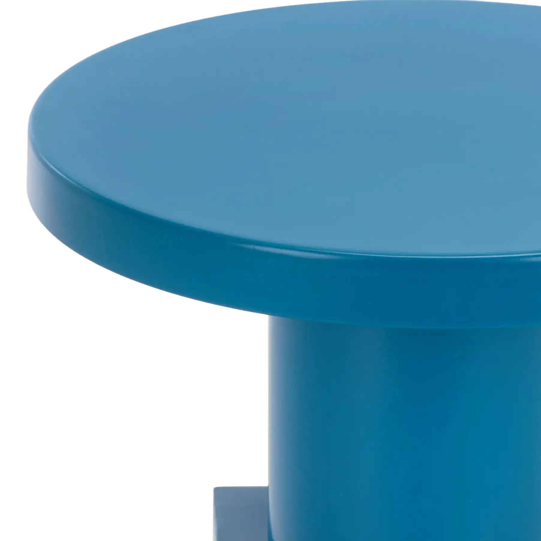 Fiori Accent Table in Teal Blue in a styled room
