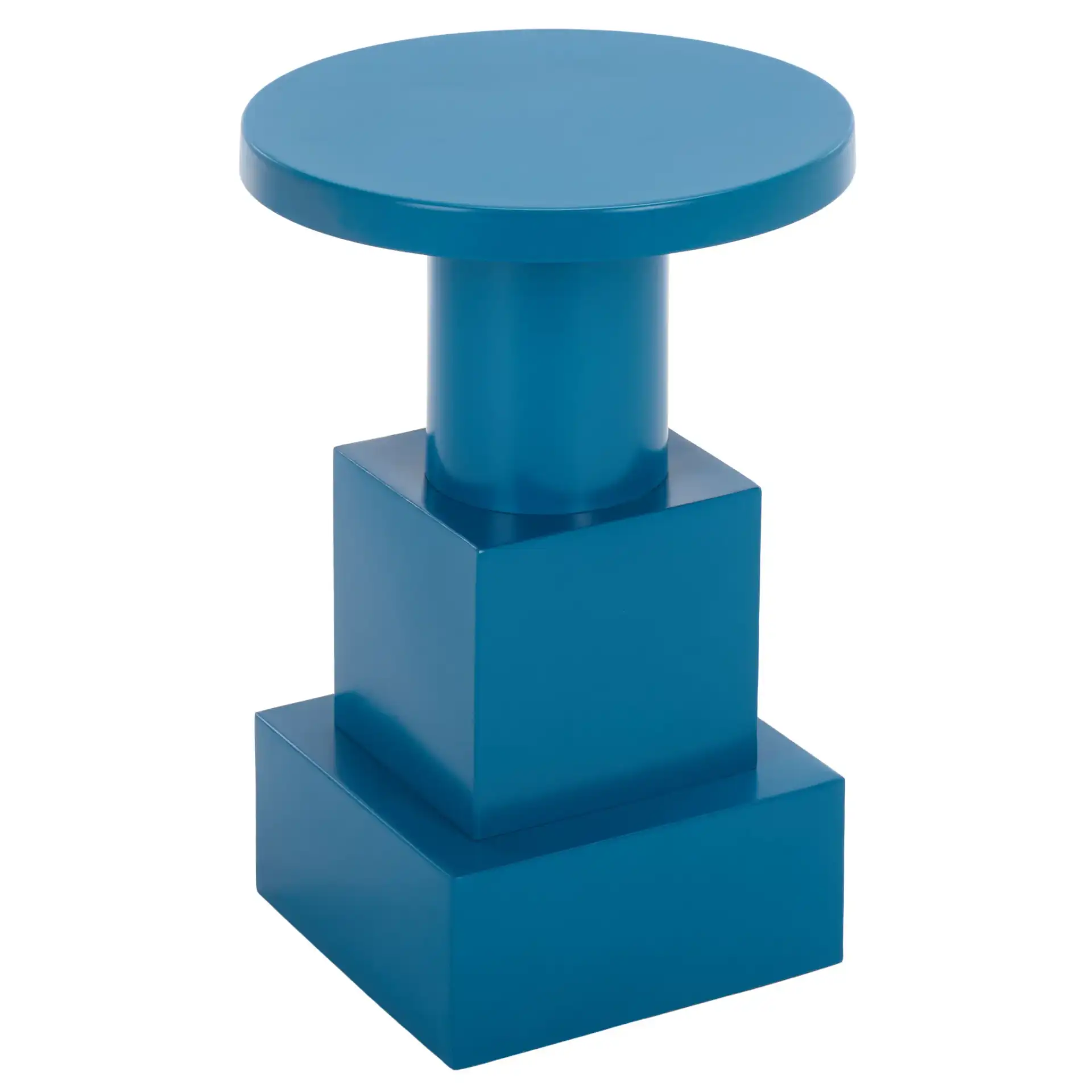 Fiori Accent Table in Teal Blue, detail view