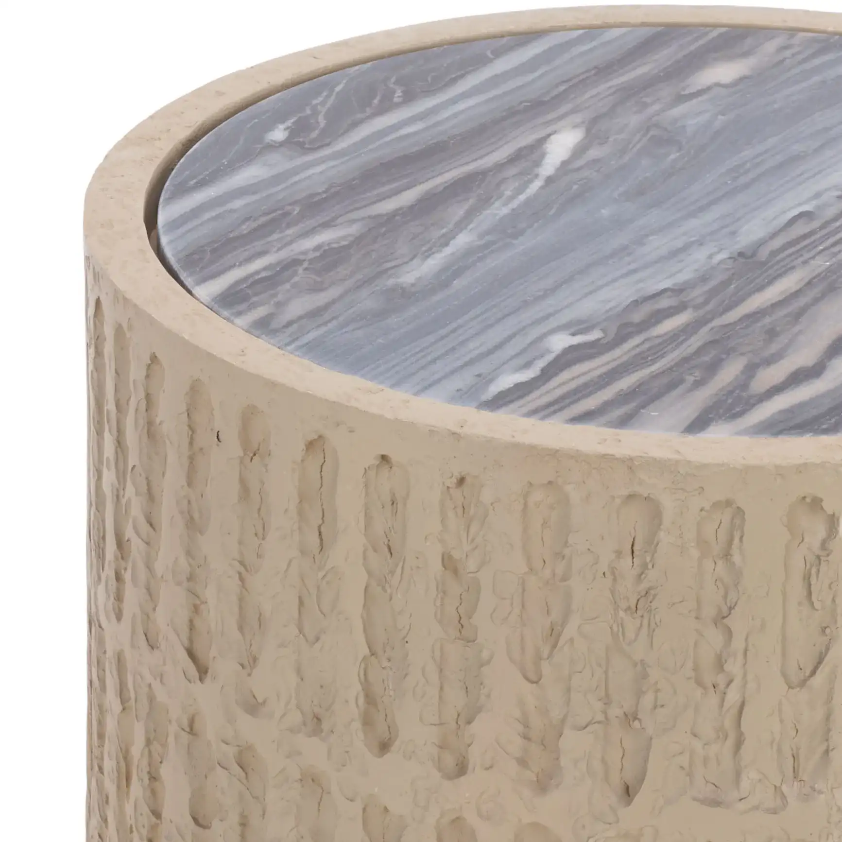 Venti Accent Table in Taupe / Black Marble in a styled room
