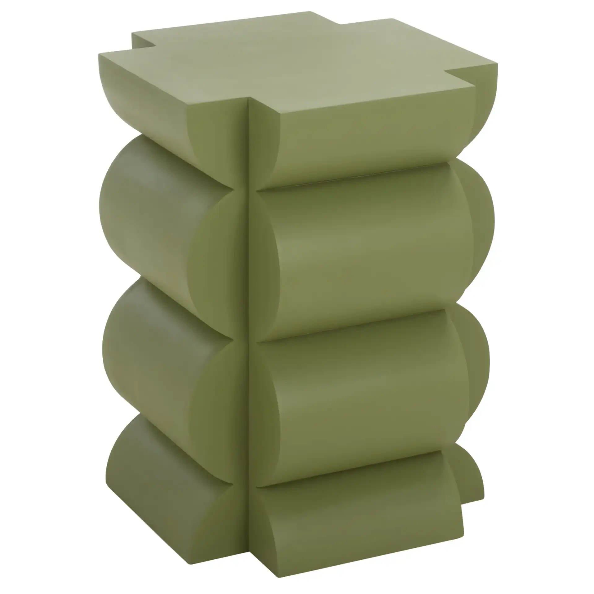 Lappell Accent Table in Olive Green, detail view