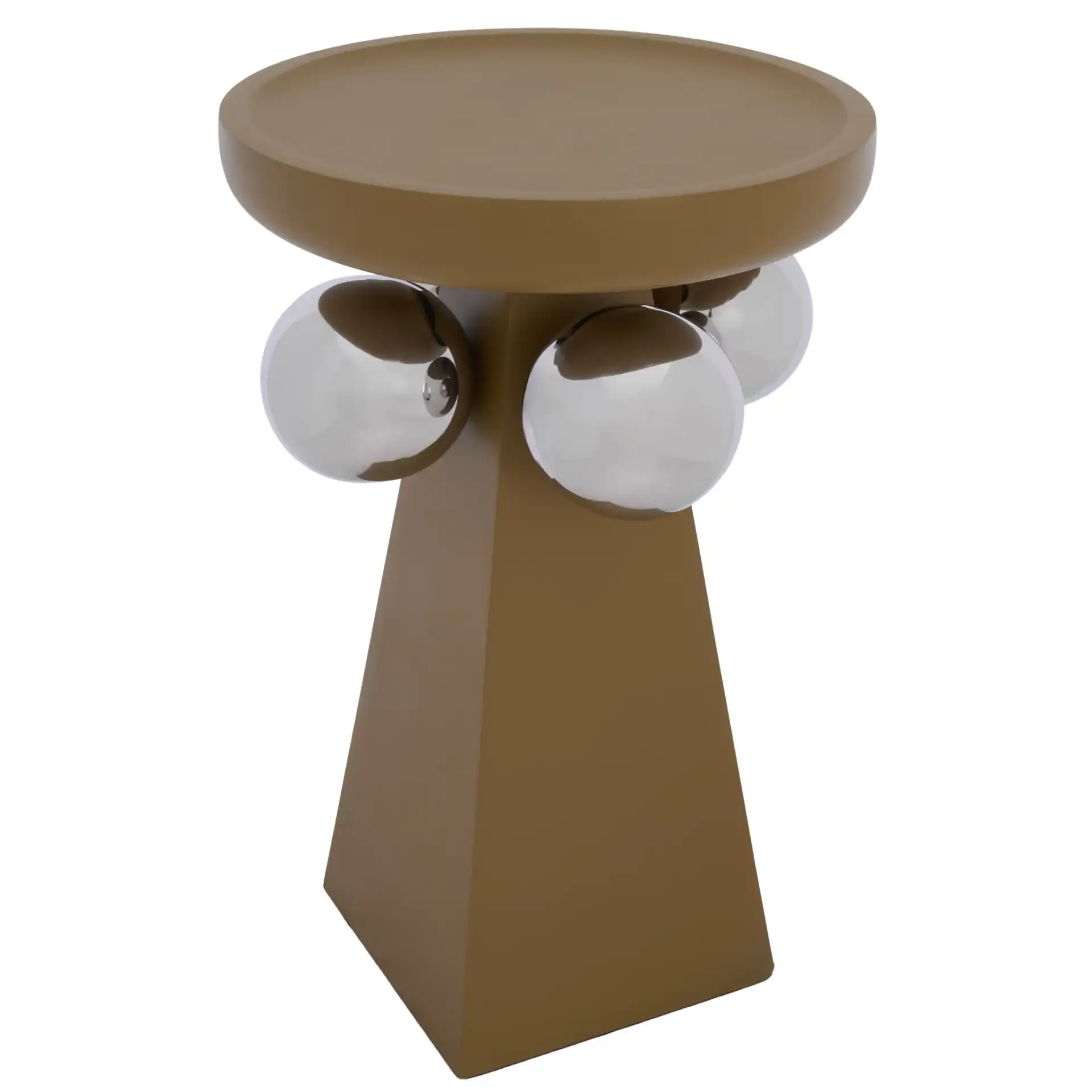 Banks Accent Table in Mustard / Silver, detail view