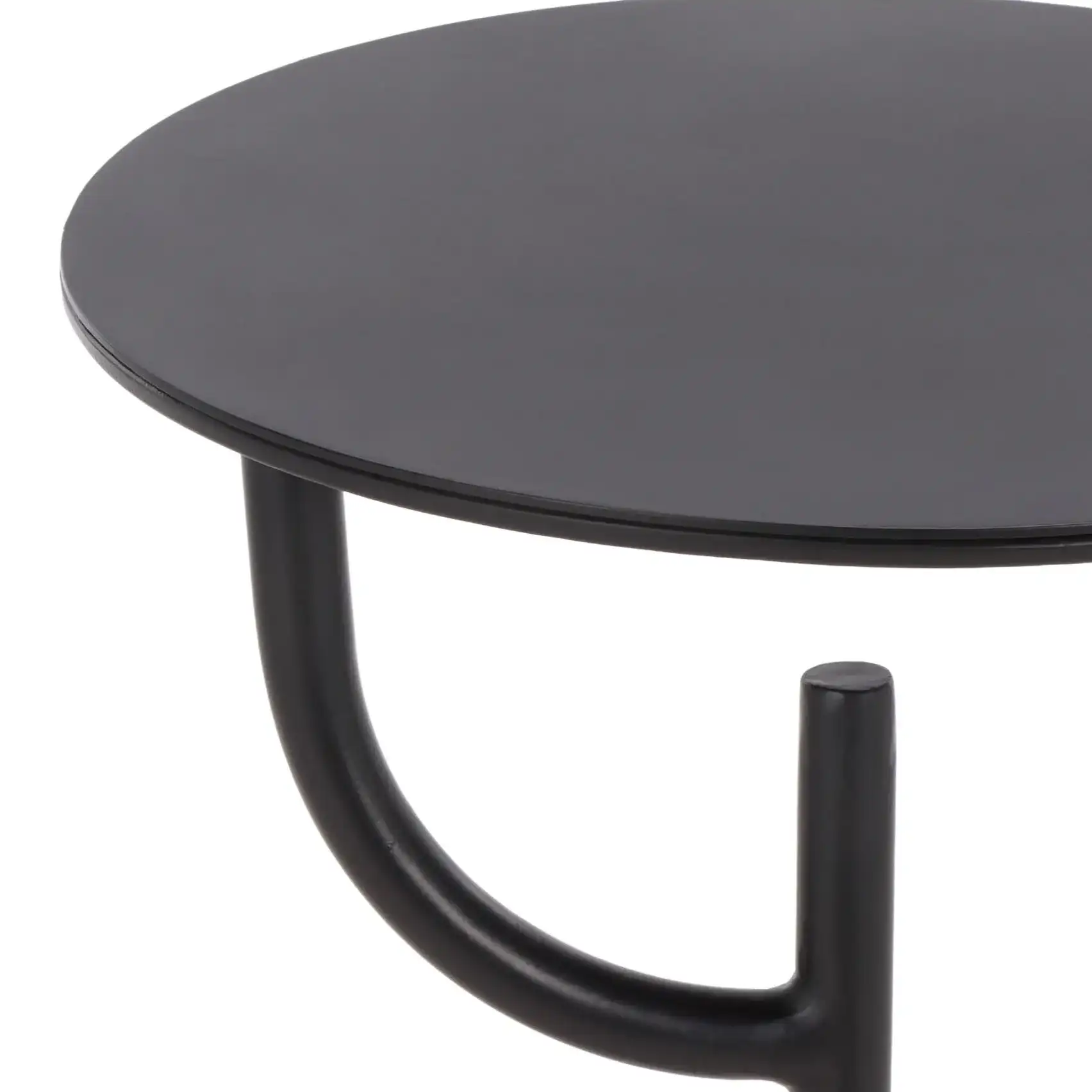 Harlowe Accent Table in Black / White in a styled room