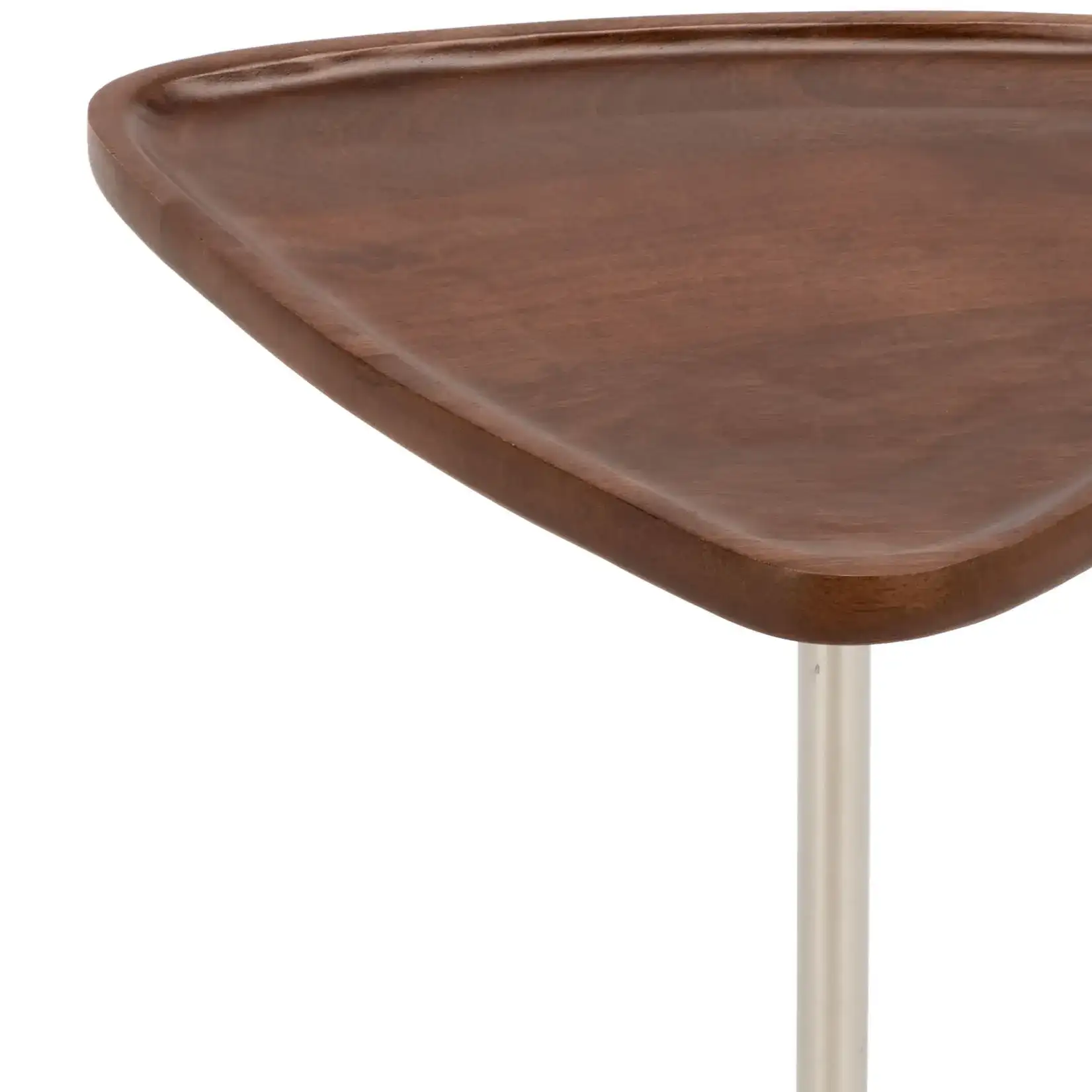 Kristel Accent Table in Brown / Silver / Black Marble in a styled room