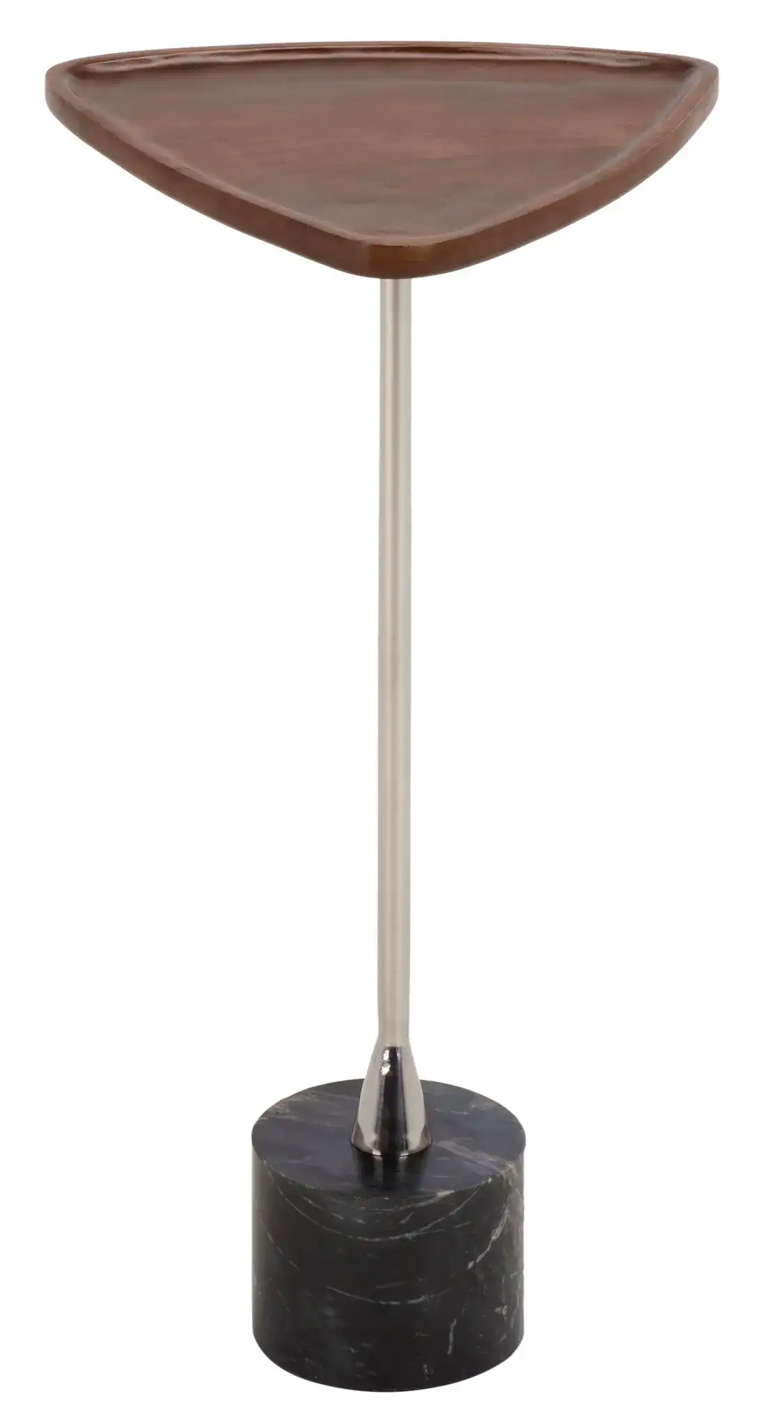 Kristel Accent Table in Brown / Silver / Black Marble